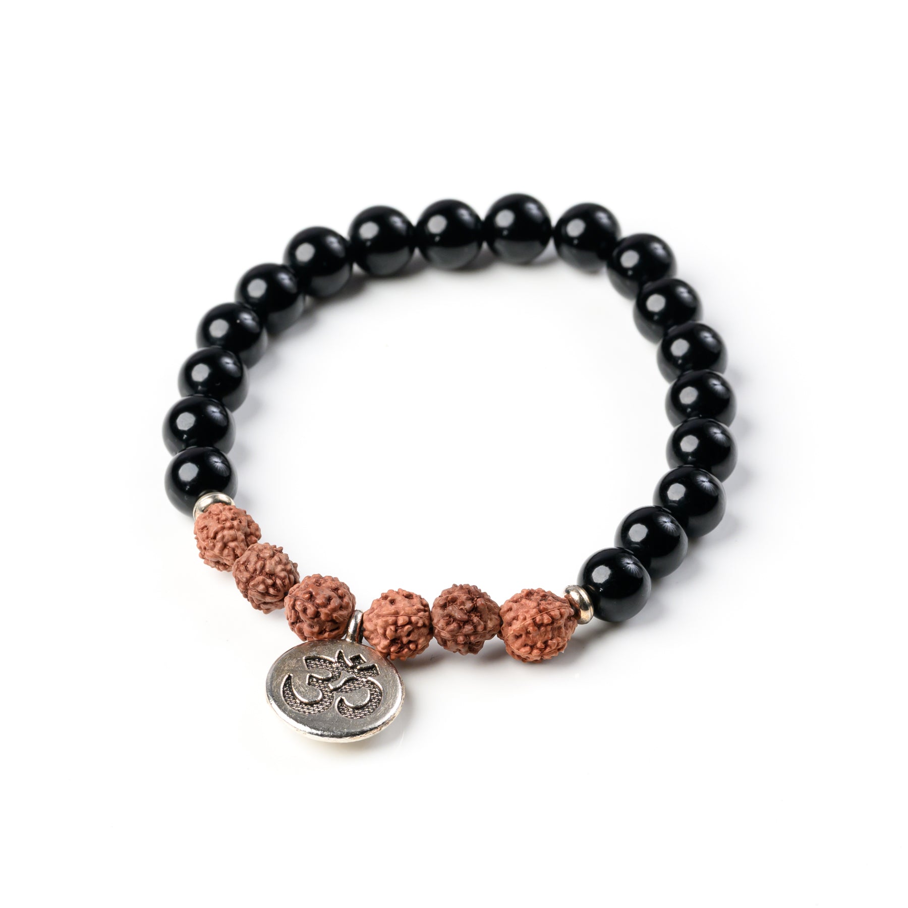Black Onyx with Rudraksha & OM charm