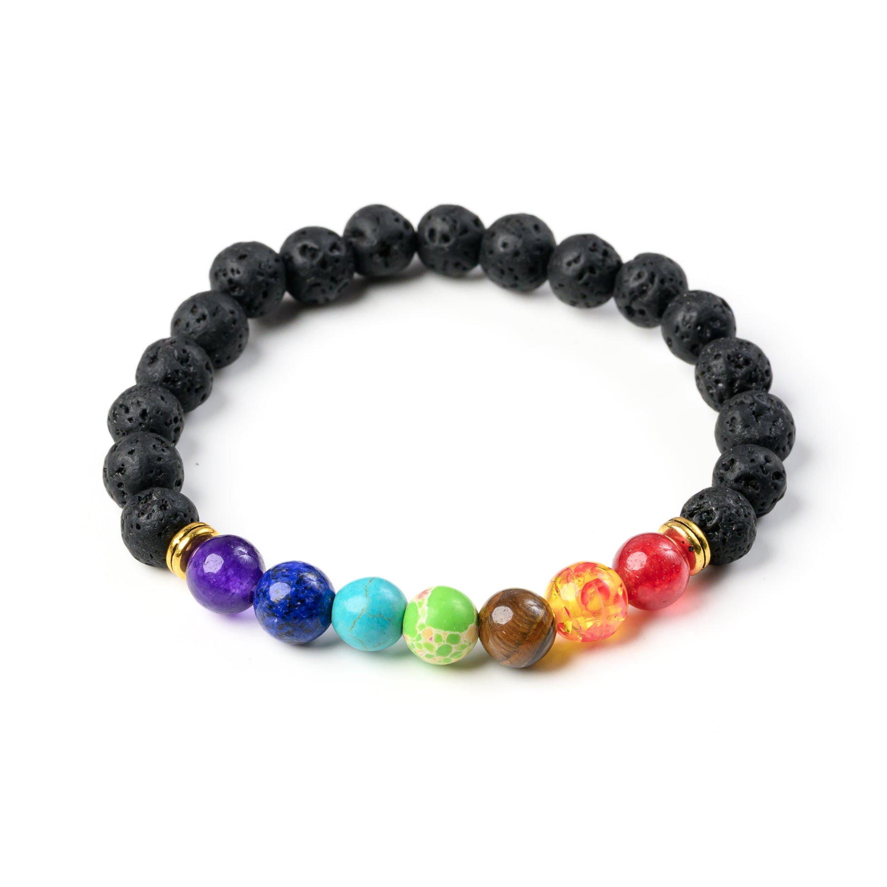 7-Chakra Lava Stone Bracelet