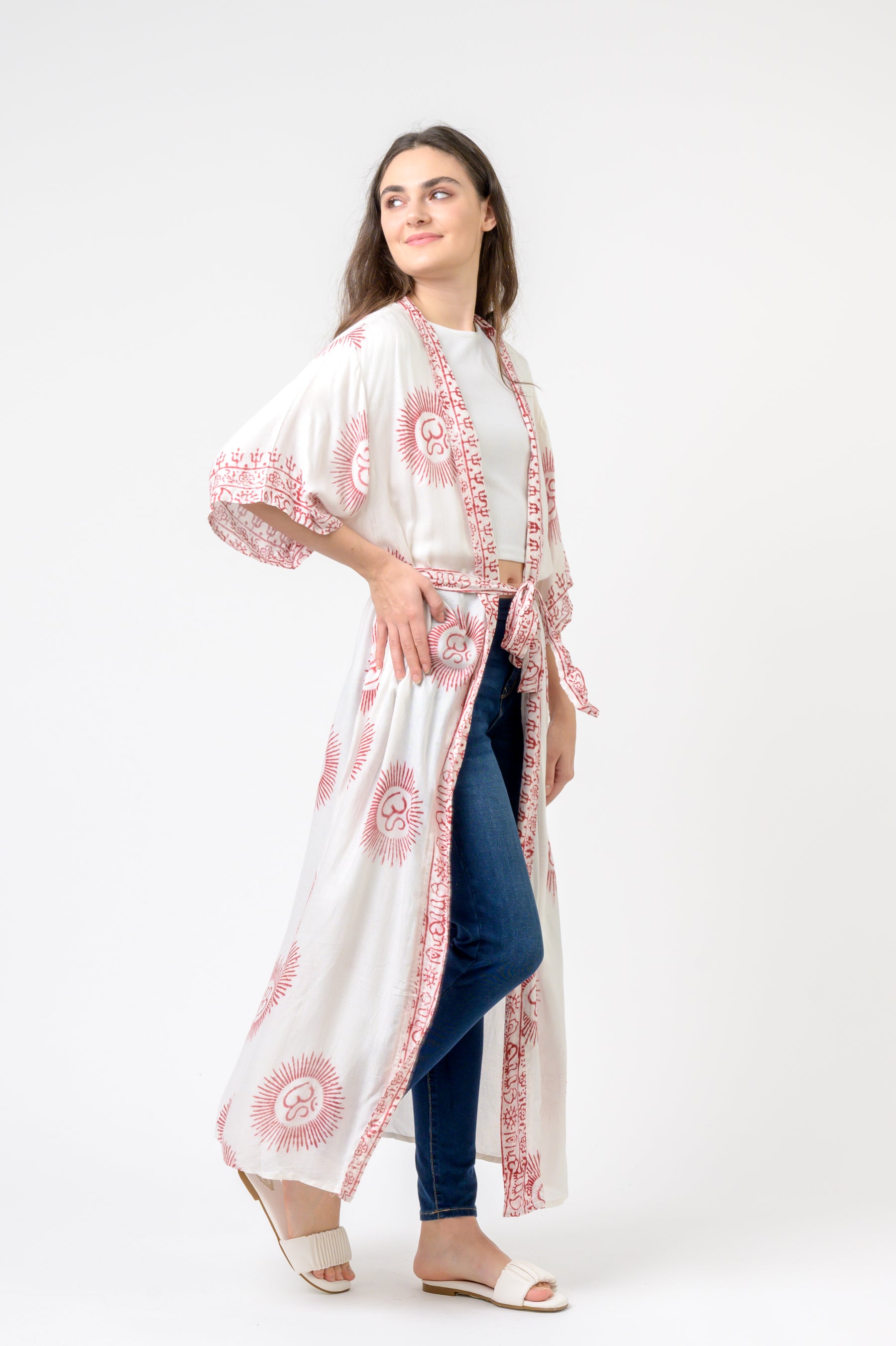 Rhea Short Sleeve Om Kimono