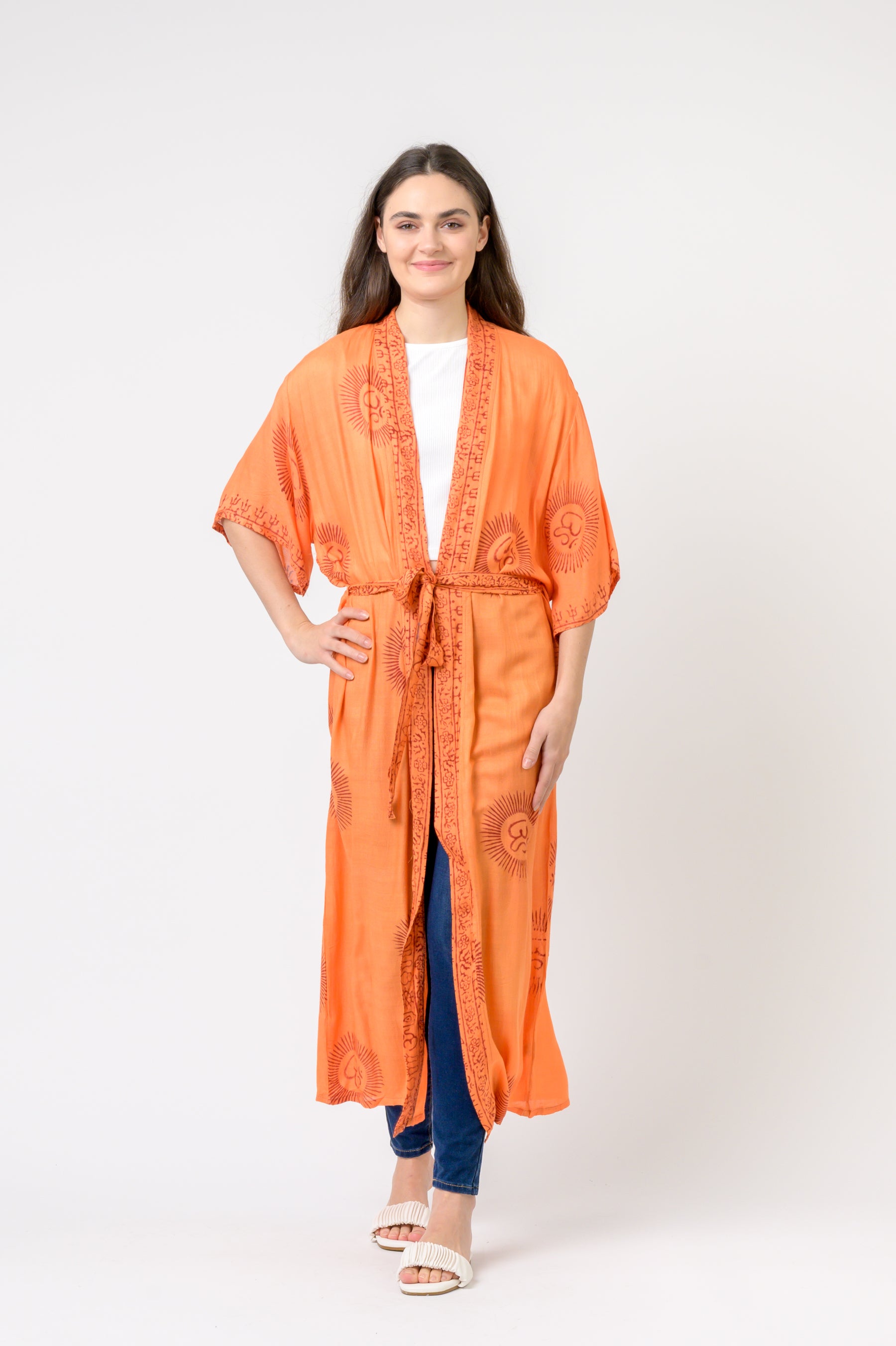 Rhea Short Sleeve Om Kimono