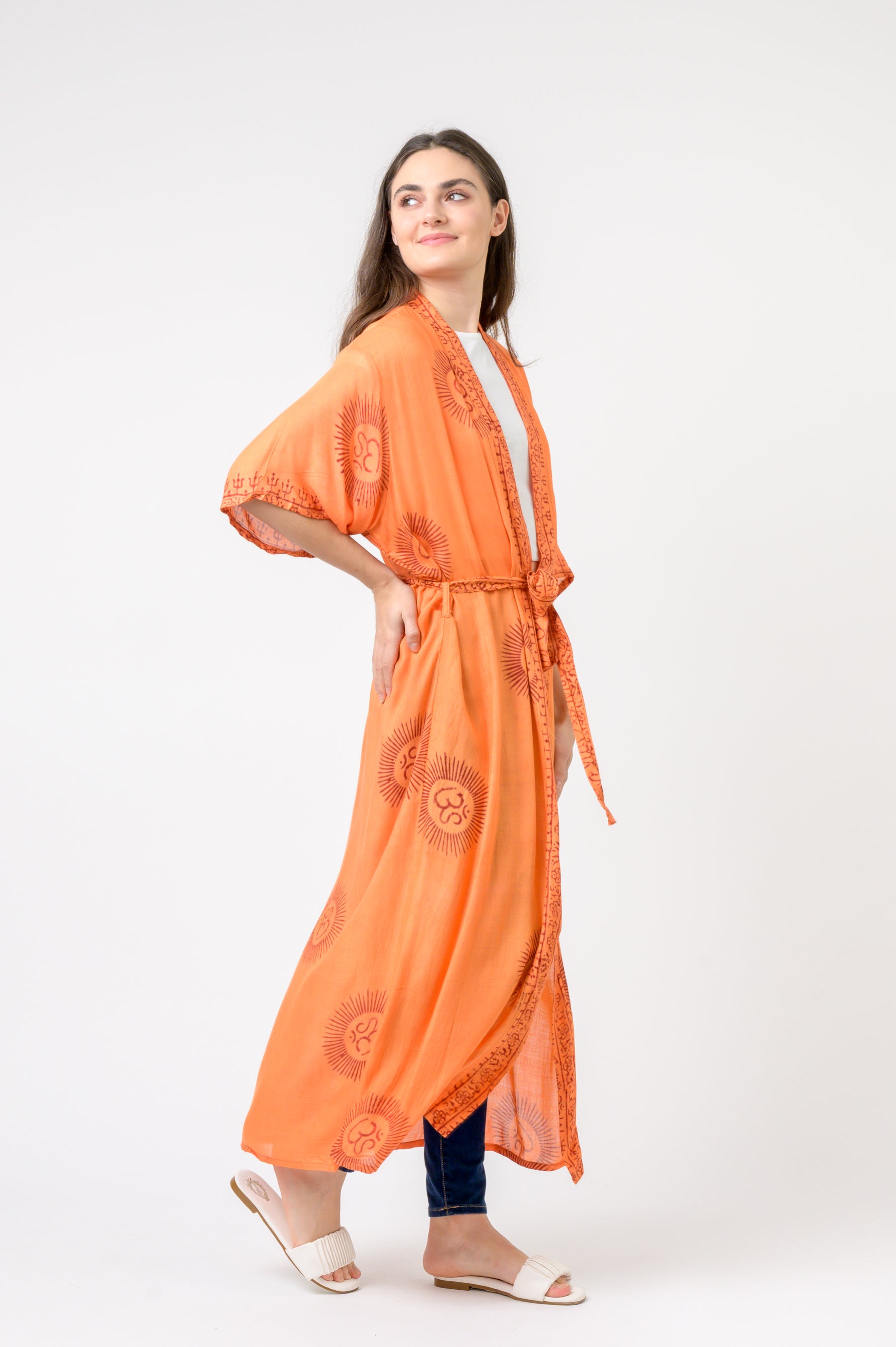 Rhea Short Sleeve Om Kimono