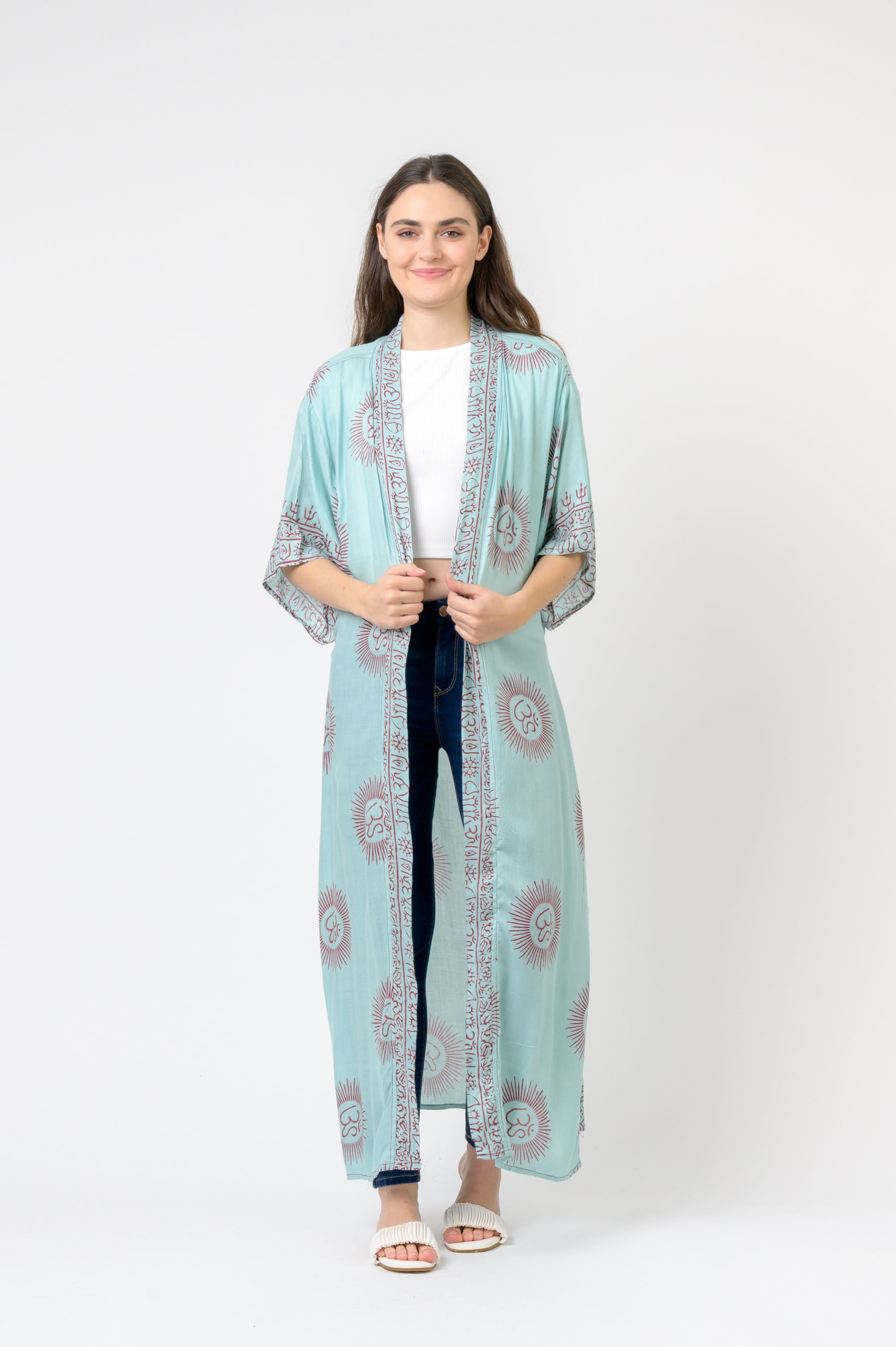 Rhea Short Sleeve Om Kimono