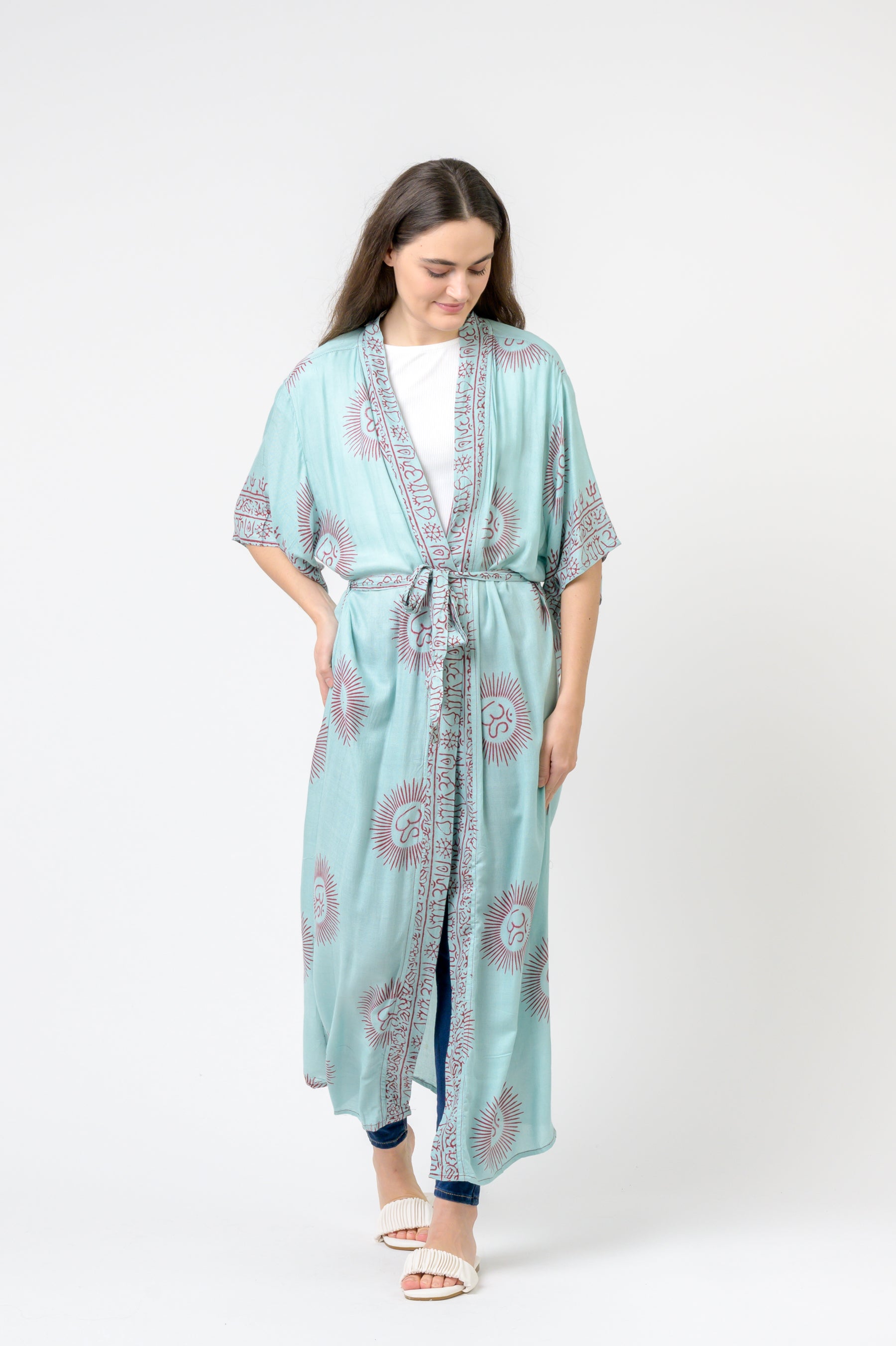 Rhea Short Sleeve Om Kimono