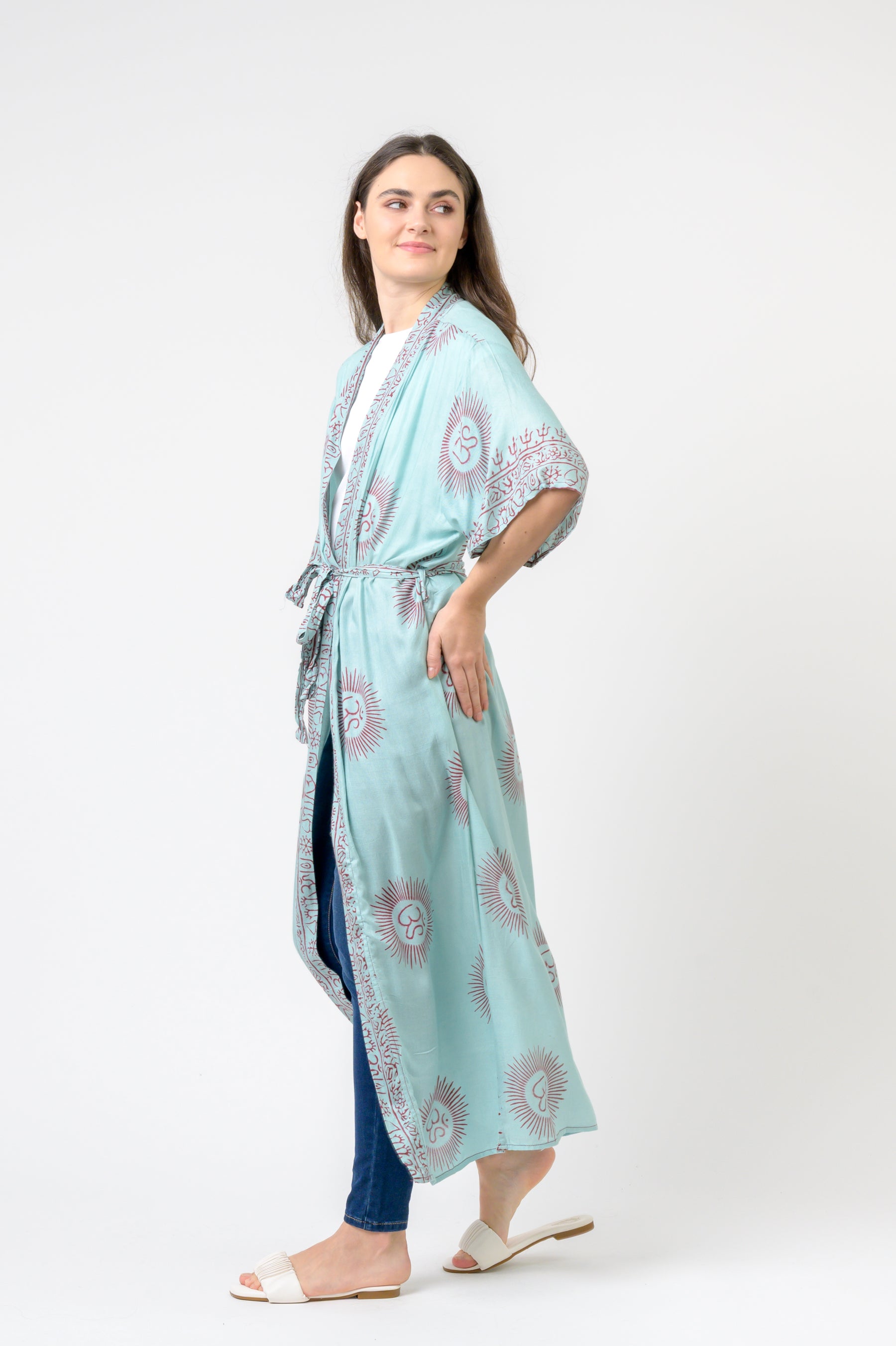 Rhea Short Sleeve Om Kimono
