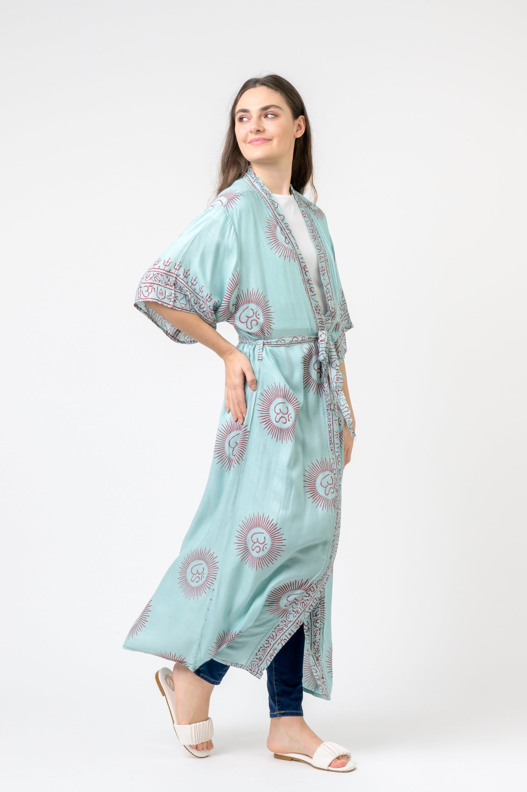 Rhea Short Sleeve Om Kimono