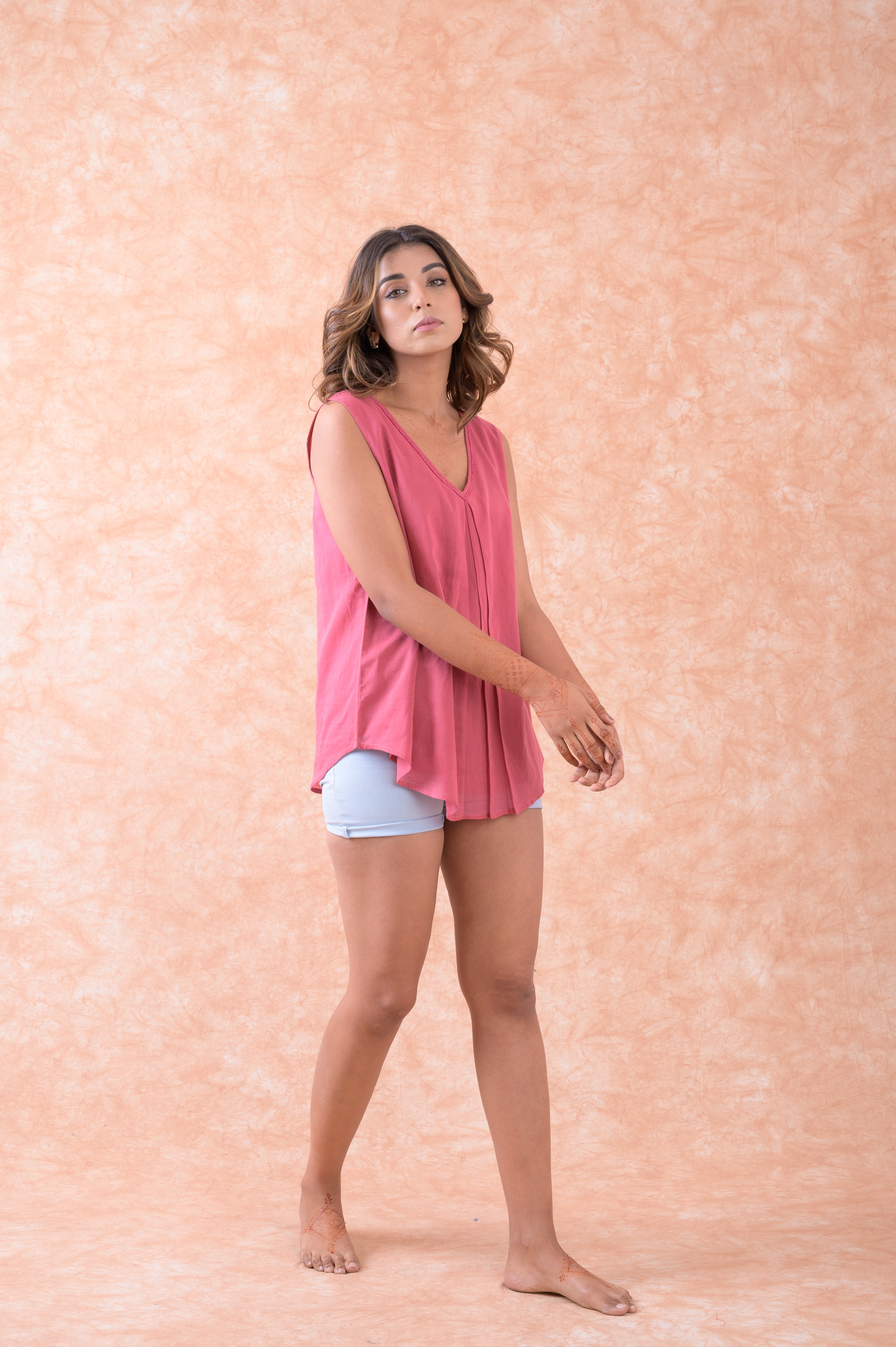 Rhea Solid Sleeveless Top