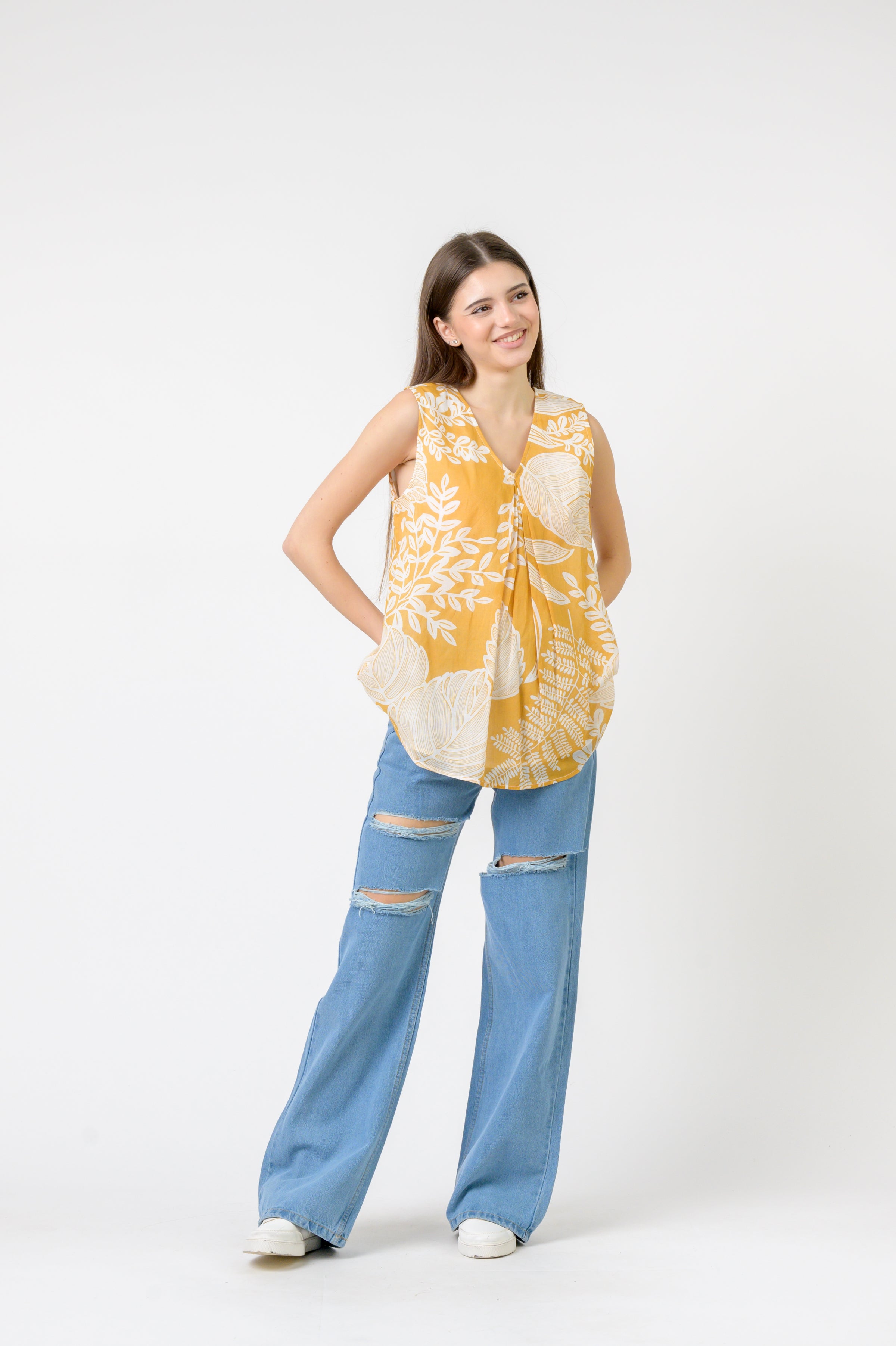 Rhea Meher Print Sleeveless Top