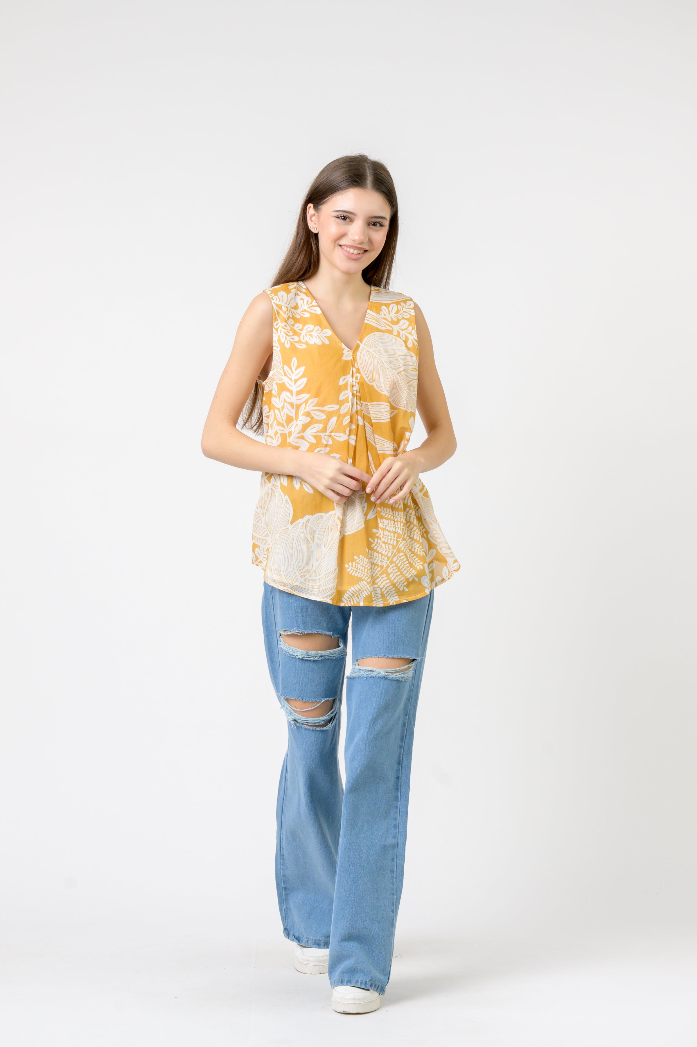 Rhea Meher Print Sleeveless Top