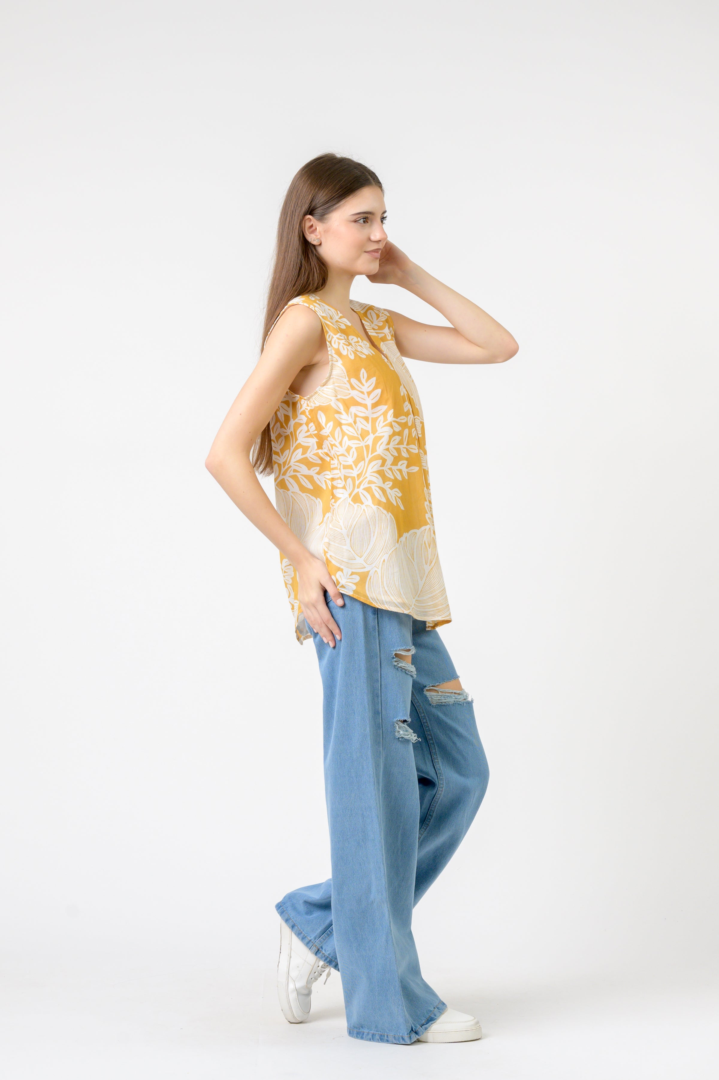 Rhea Meher Print Sleeveless Top