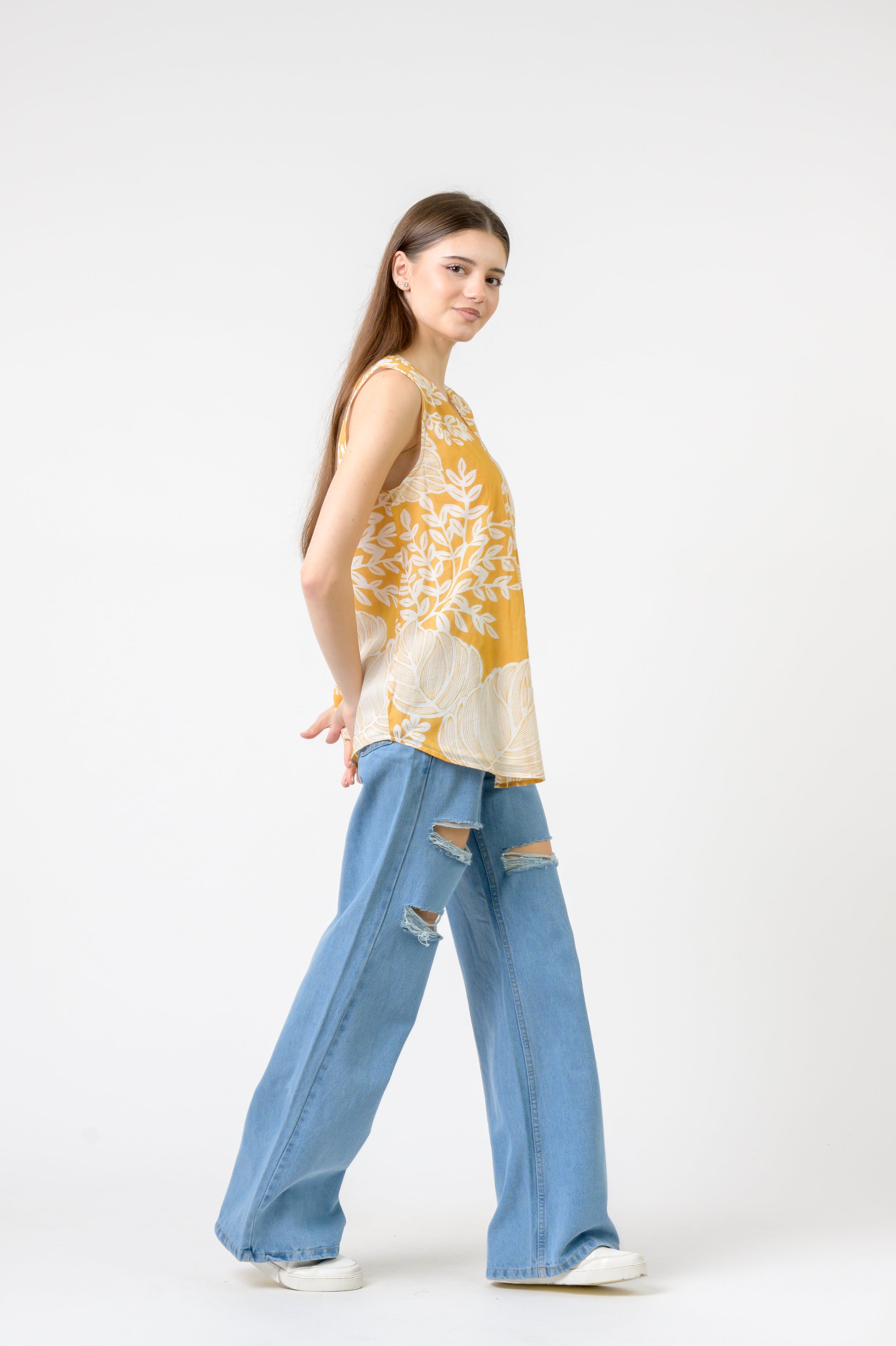 Rhea Meher Print Sleeveless Top