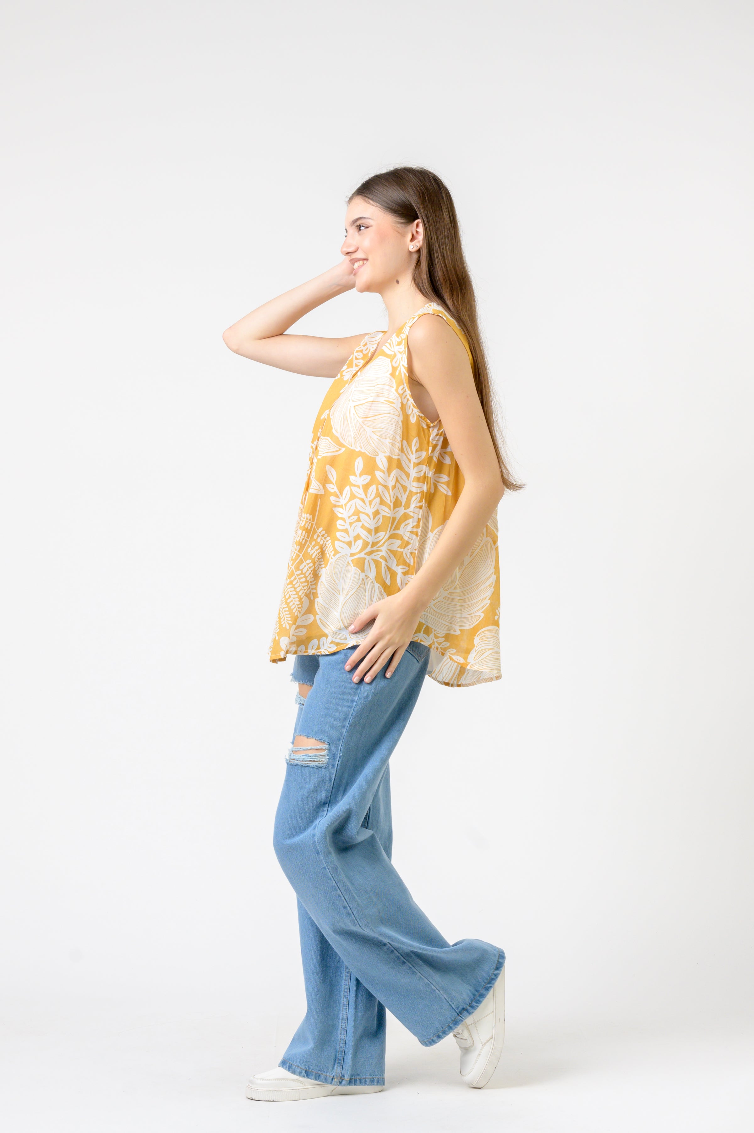 Rhea Meher Print Sleeveless Top