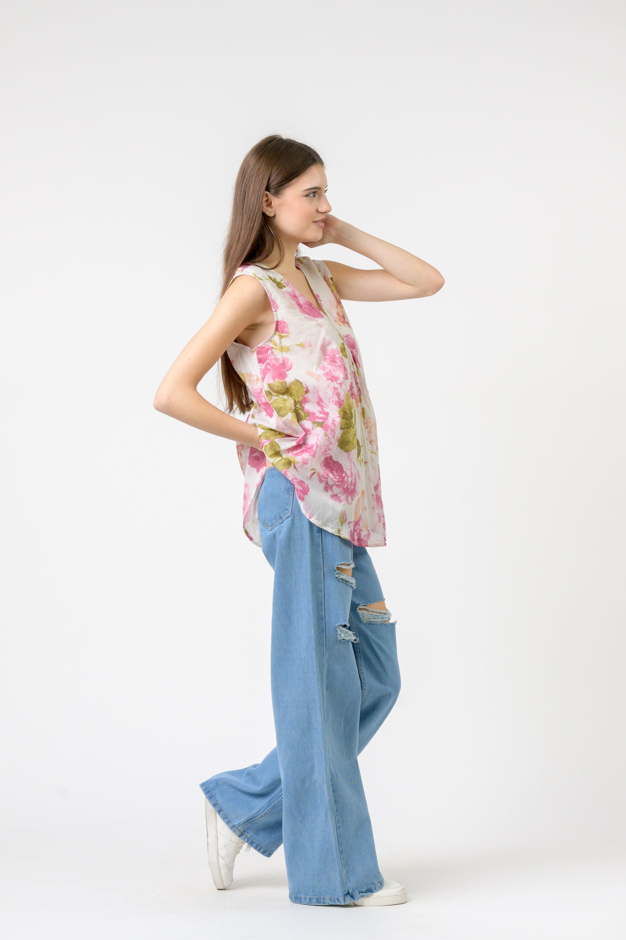 Rhea Meher Print Sleeveless Top