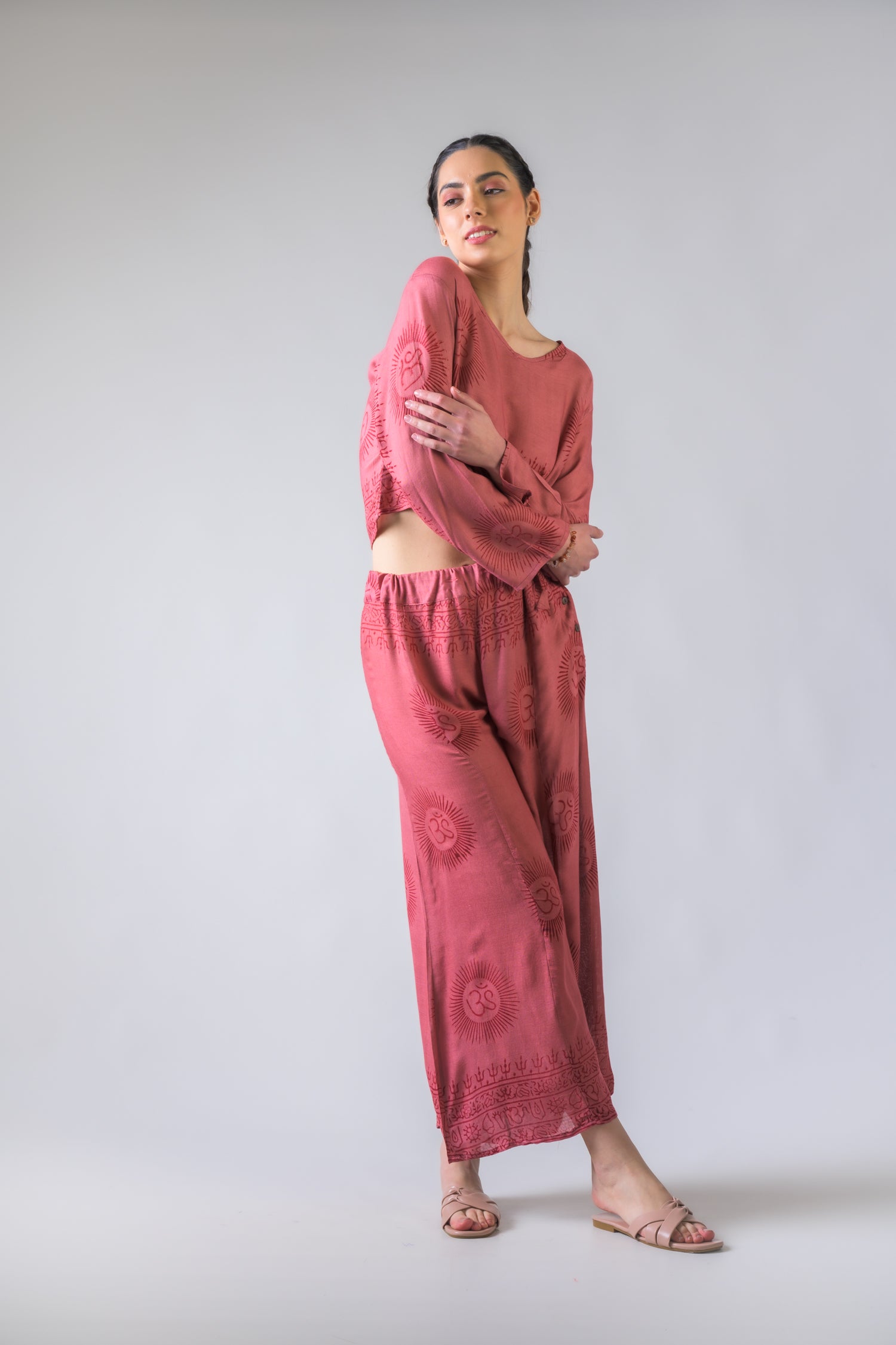 Rhea V Neck Top and Trousers Set Assorted / One Size