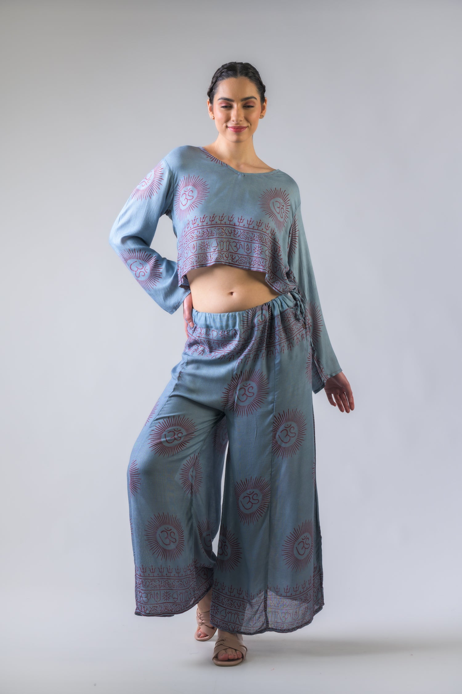 Rhea V Neck Top and Trousers Set Assorted / One Size