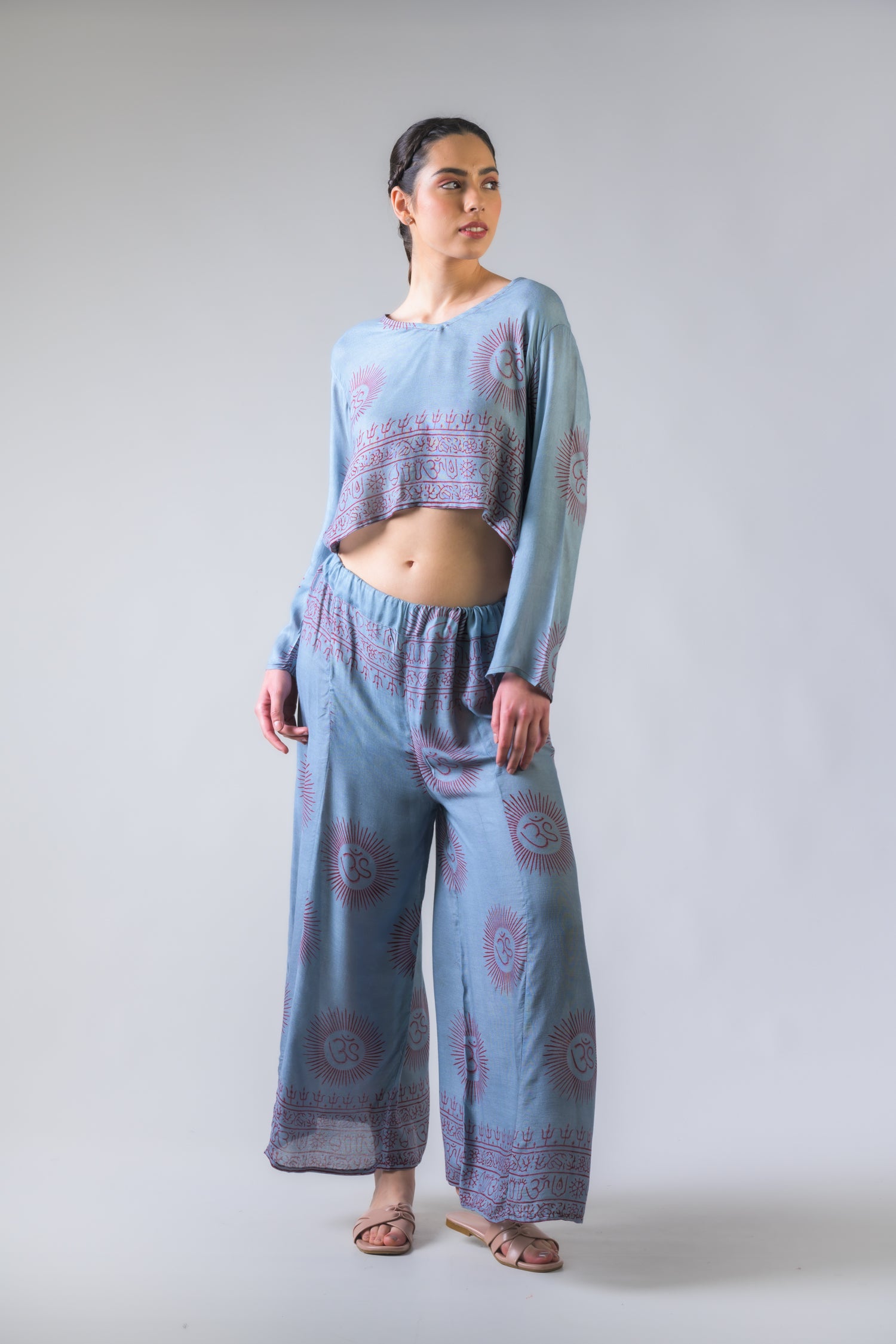 Rhea V Neck Top and Trousers Set Assorted / One Size