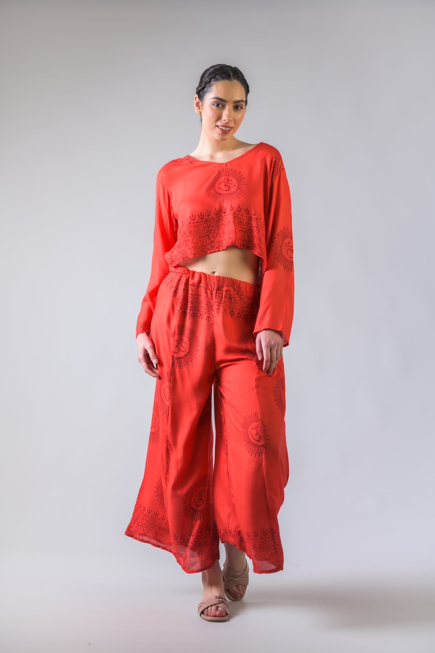 Rhea V Neck Top and Trousers Set Assorted / One Size