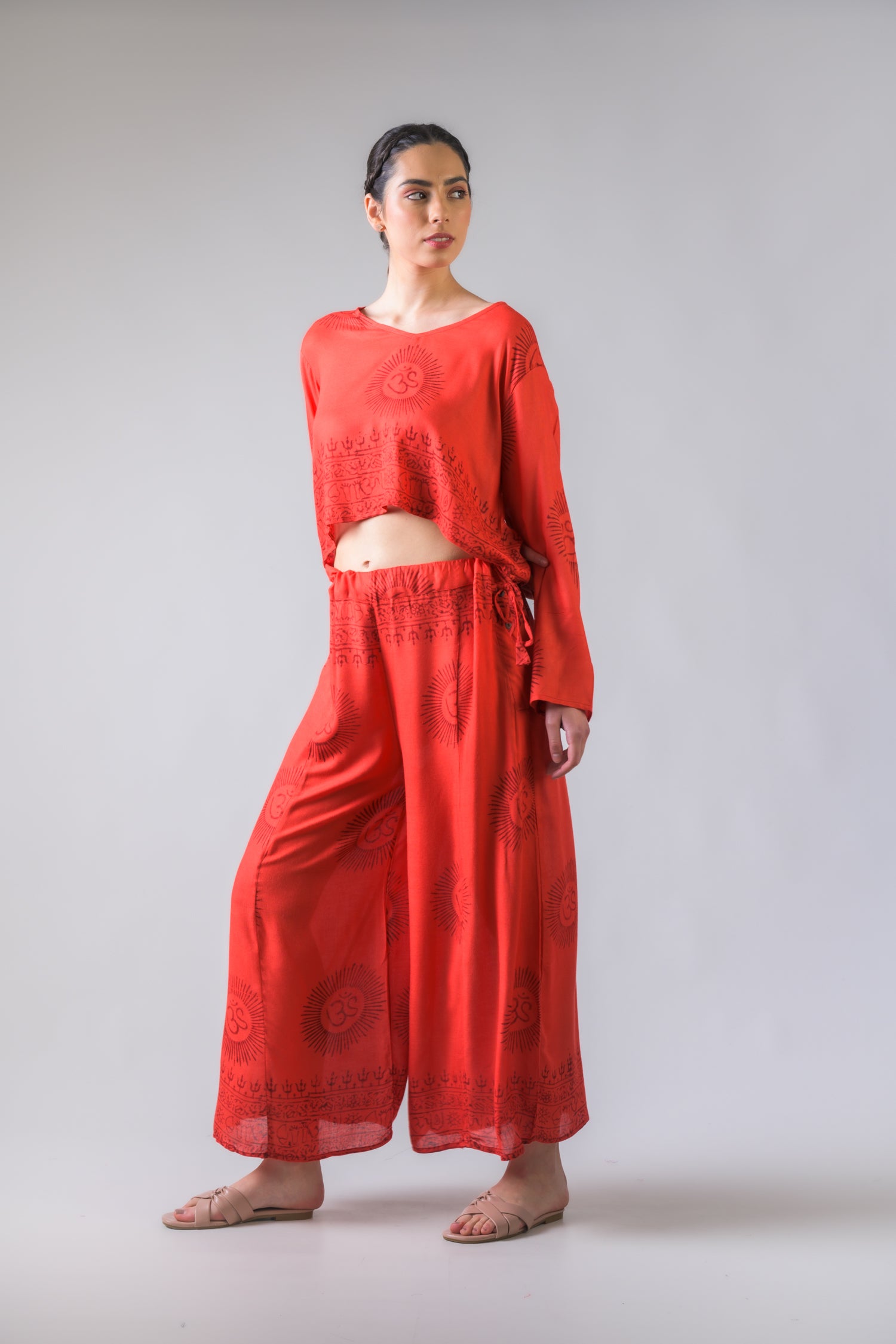 Rhea V Neck Top and Trousers Set Assorted / One Size