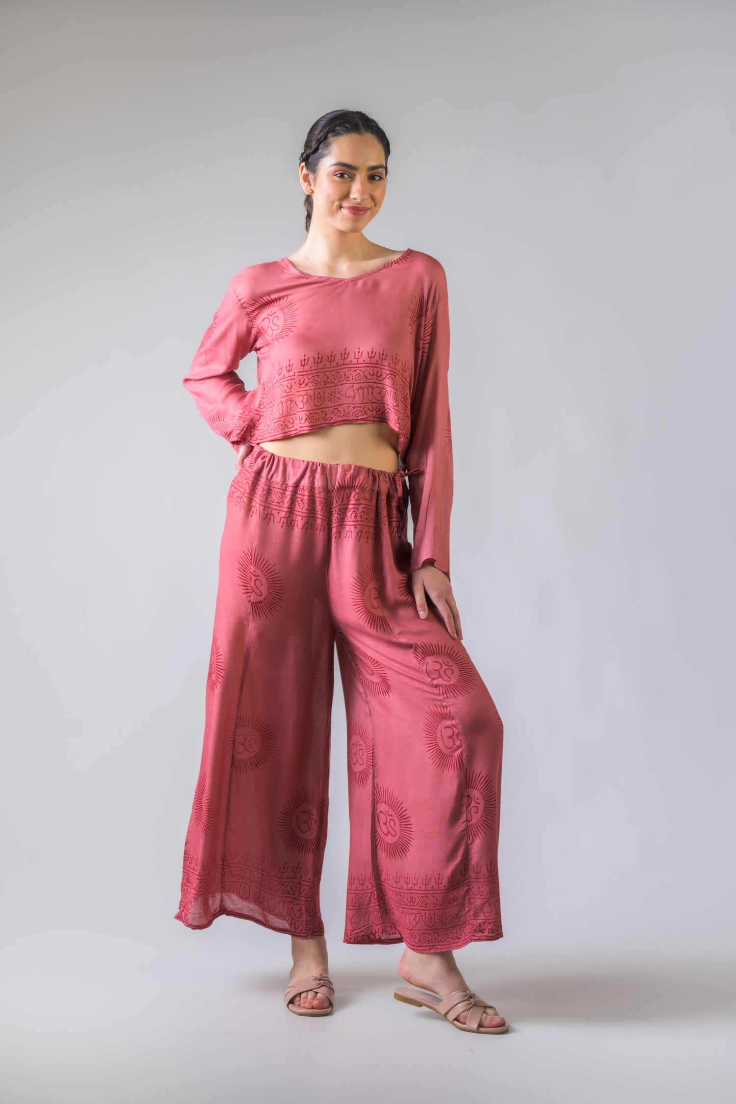 Rhea V Neck Top and Trousers Set Assorted / One Size