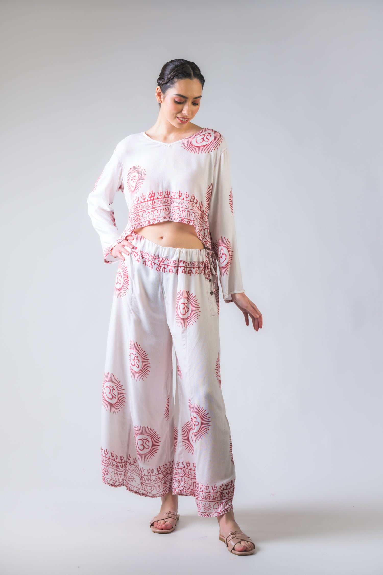Rhea V Neck Top and Trousers Set Assorted / One Size