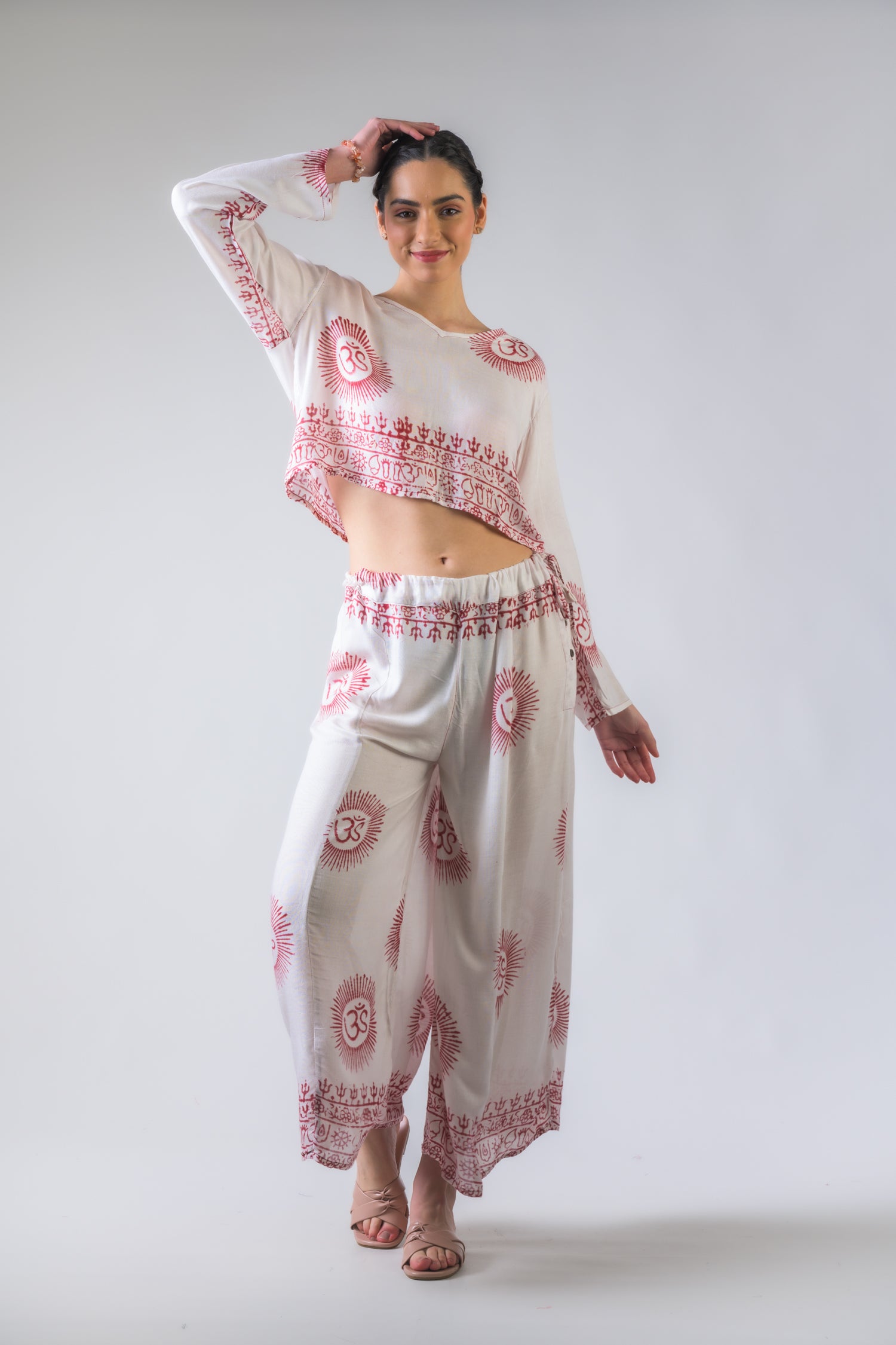 Rhea V Neck Top and Trousers Set Assorted / One Size