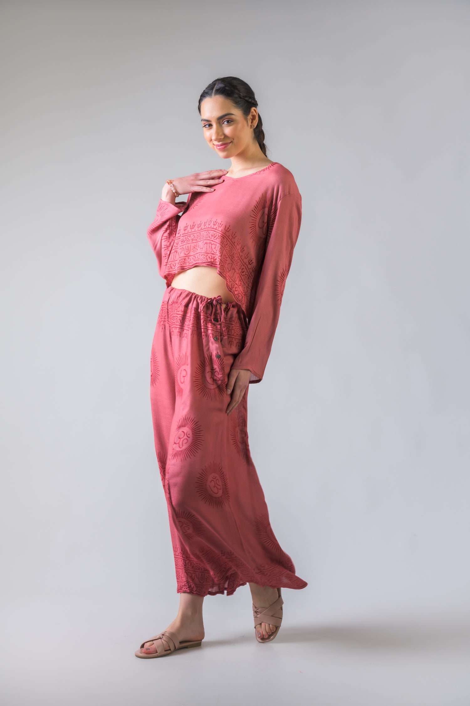 Rhea V Neck Top and Trousers Set Assorted / One Size