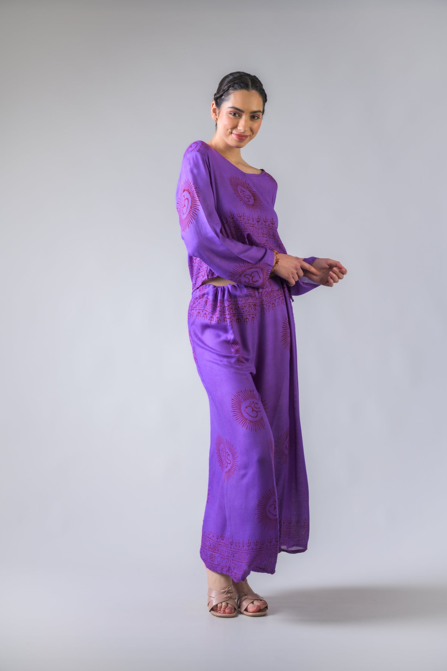 Rhea V Neck Top and Trousers Set Assorted / One Size
