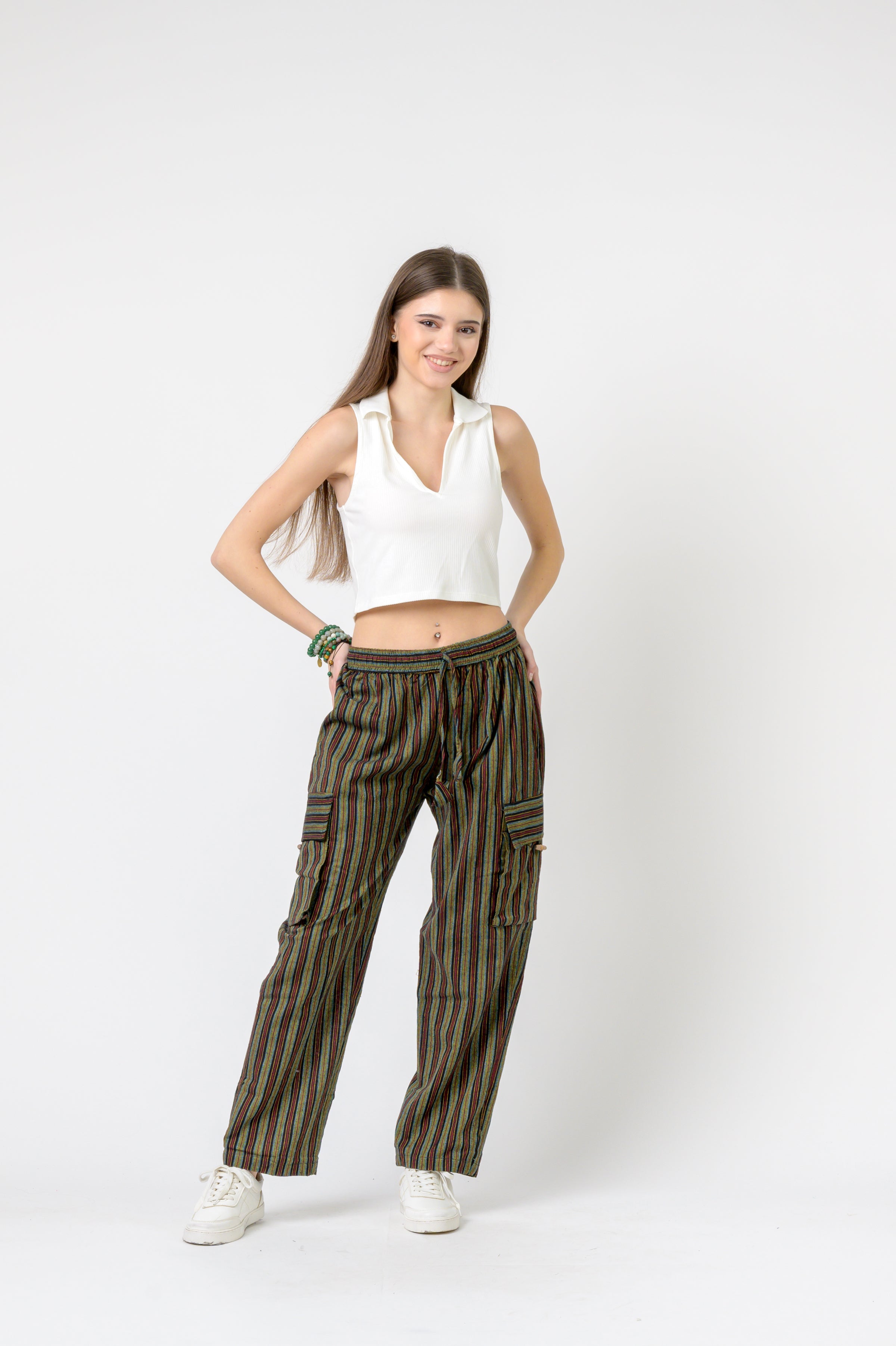 Rhea Striped Cargo Pants