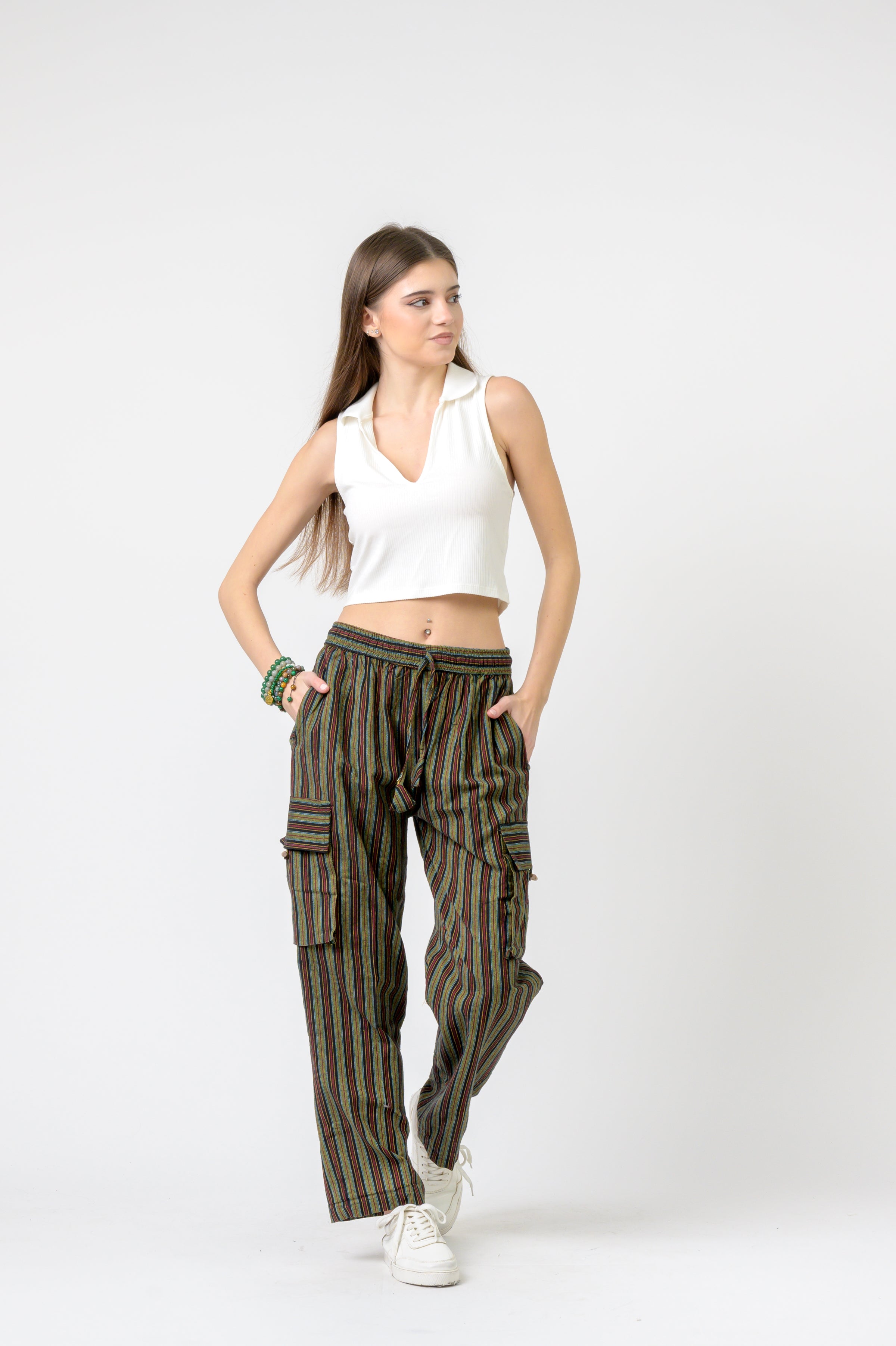 Rhea Striped Cargo Pants