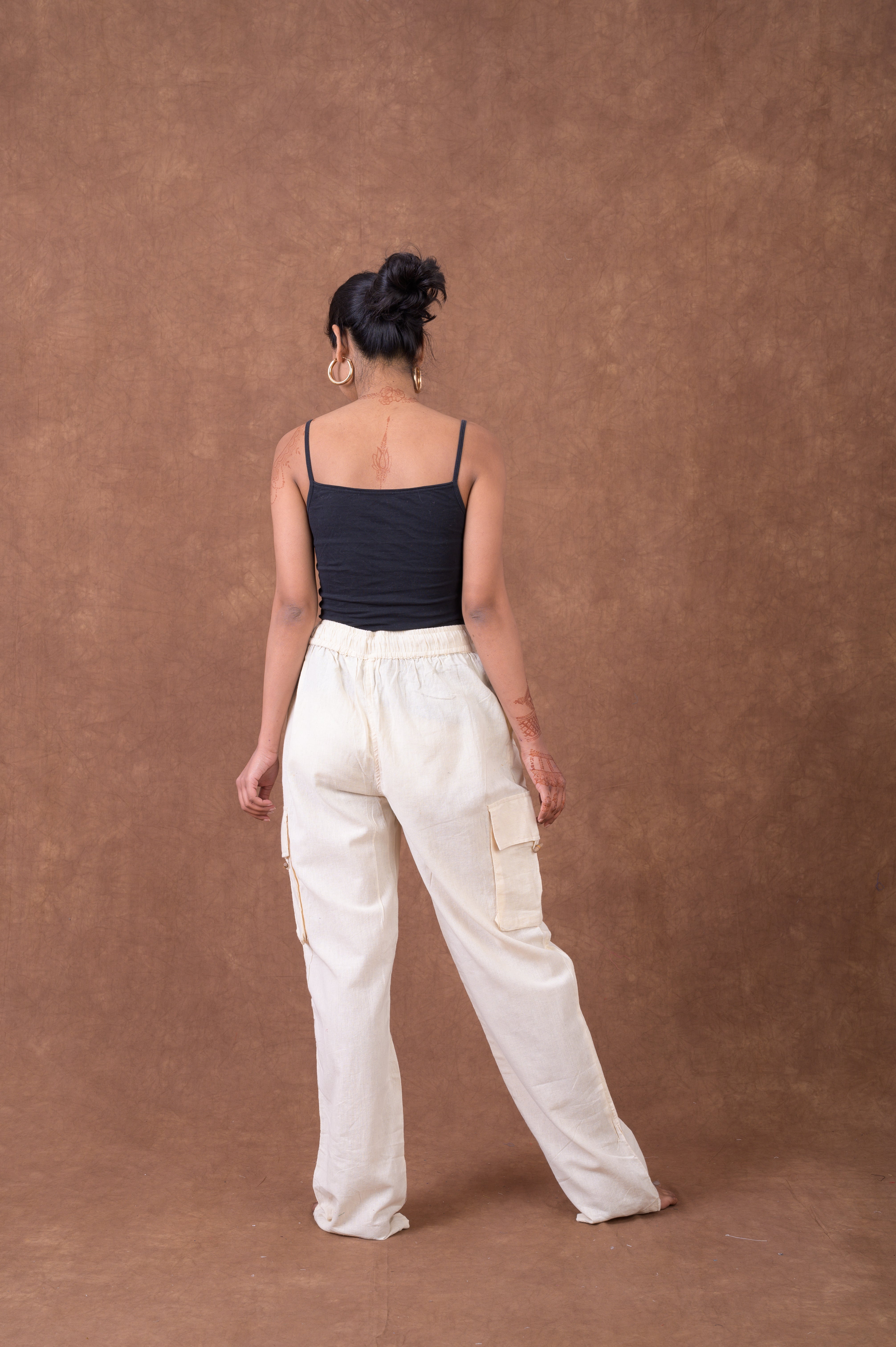 Rhea Solid Cargo Pants Black / Small