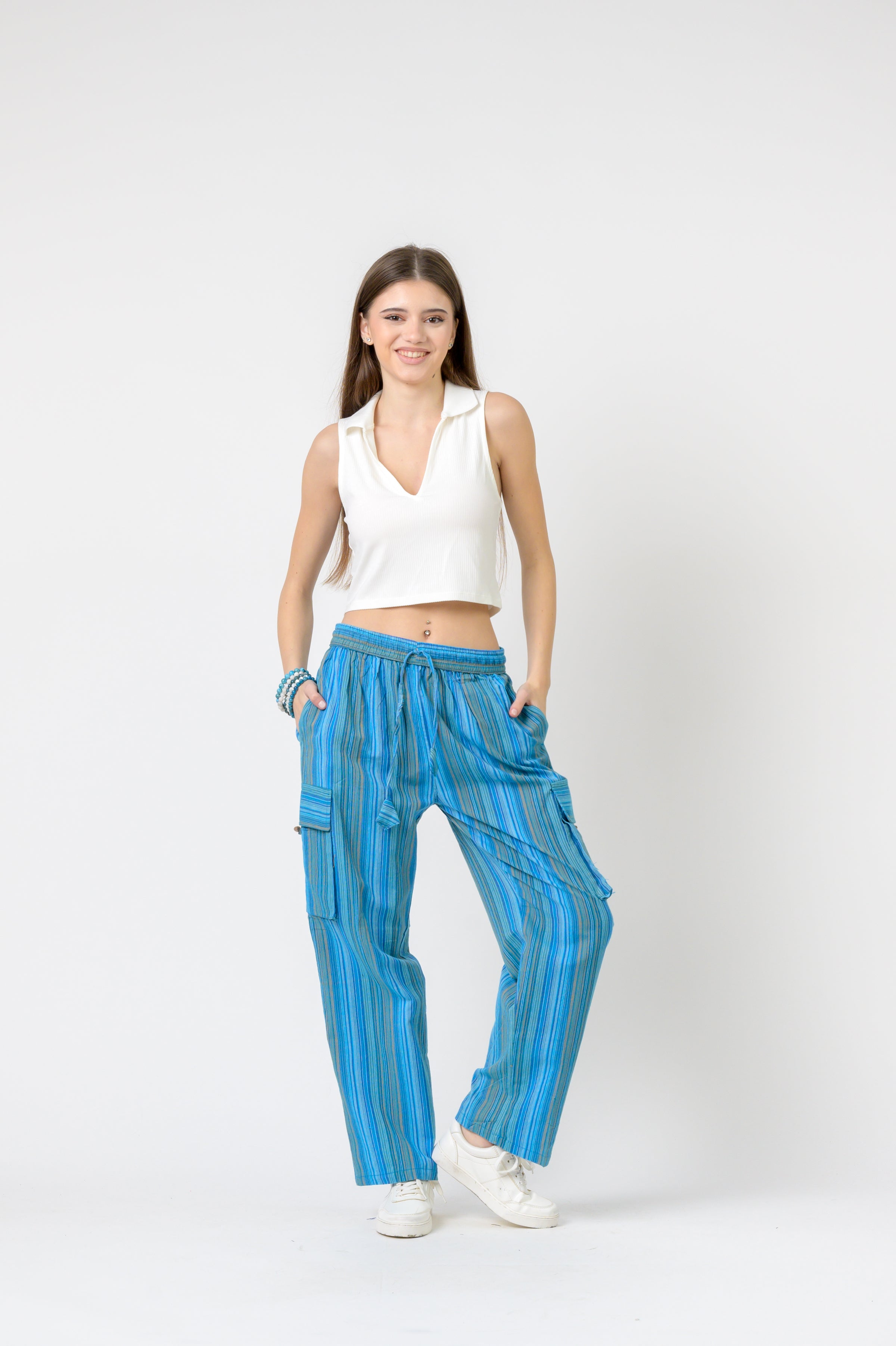 Rhea Striped Cargo Pants
