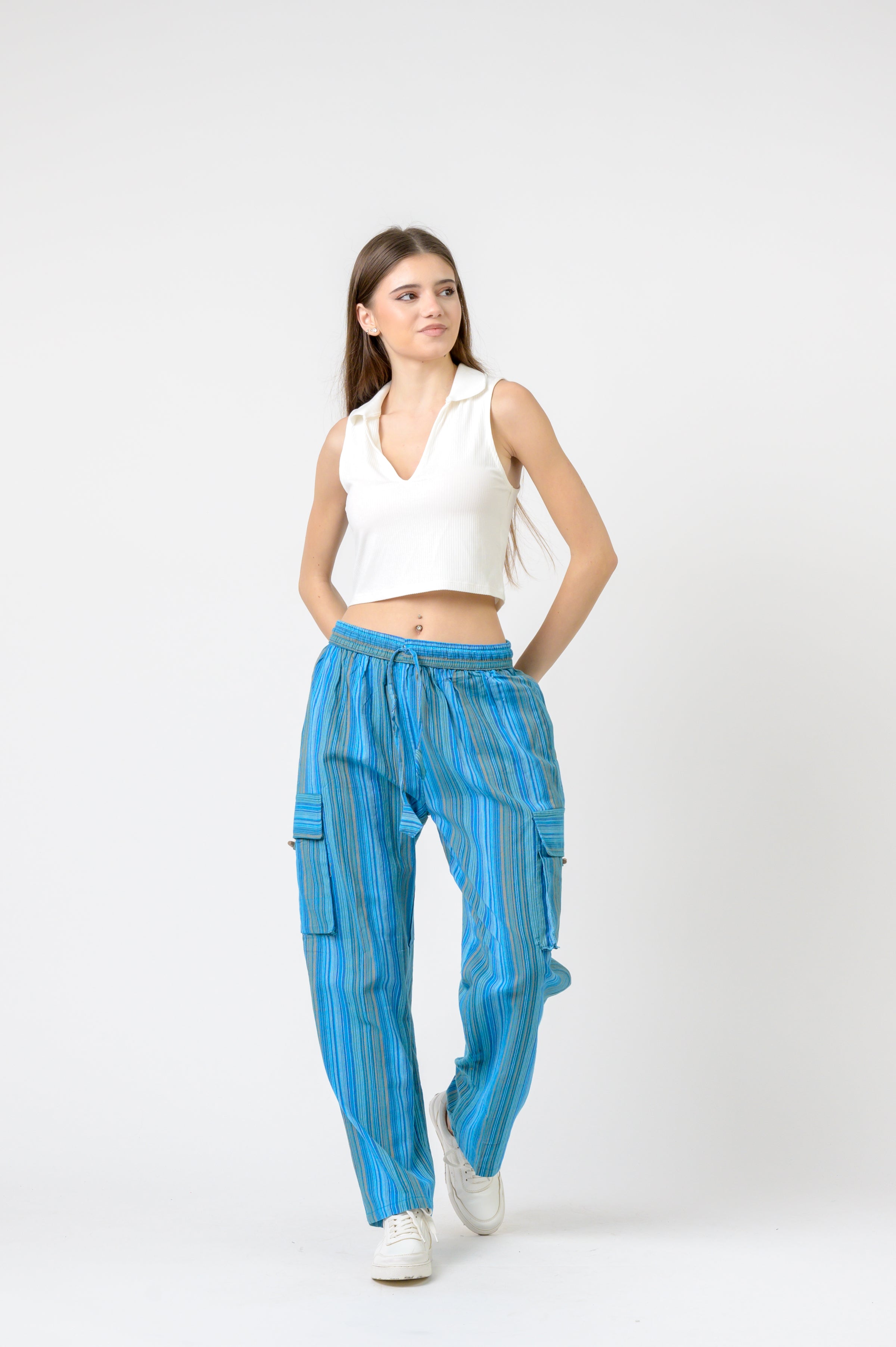 Rhea Striped Cargo Pants
