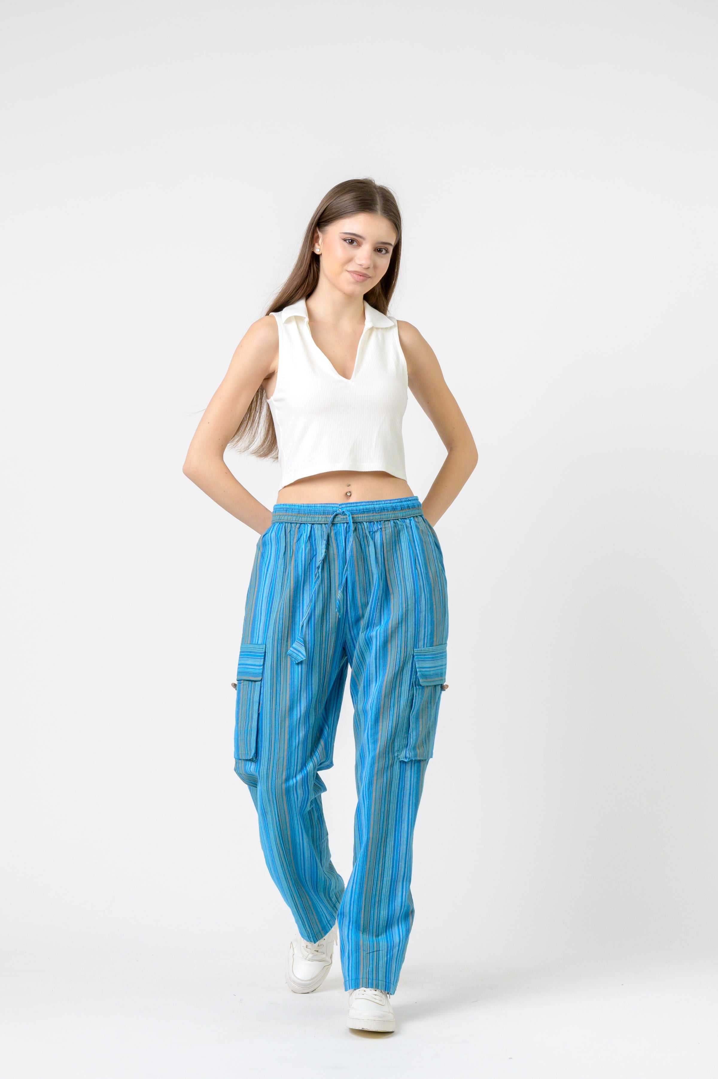 Rhea Striped Cargo Pants
