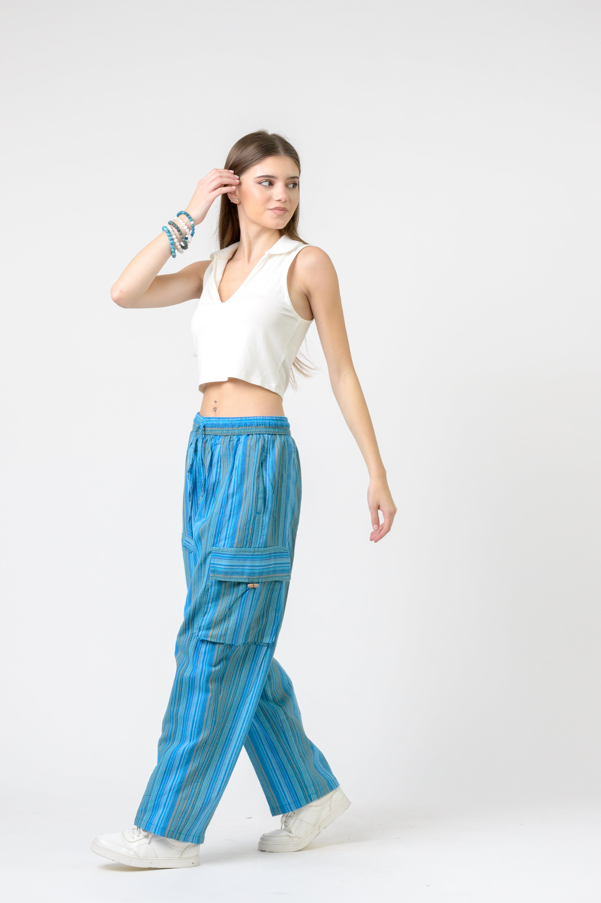 Rhea Striped Cargo Pants