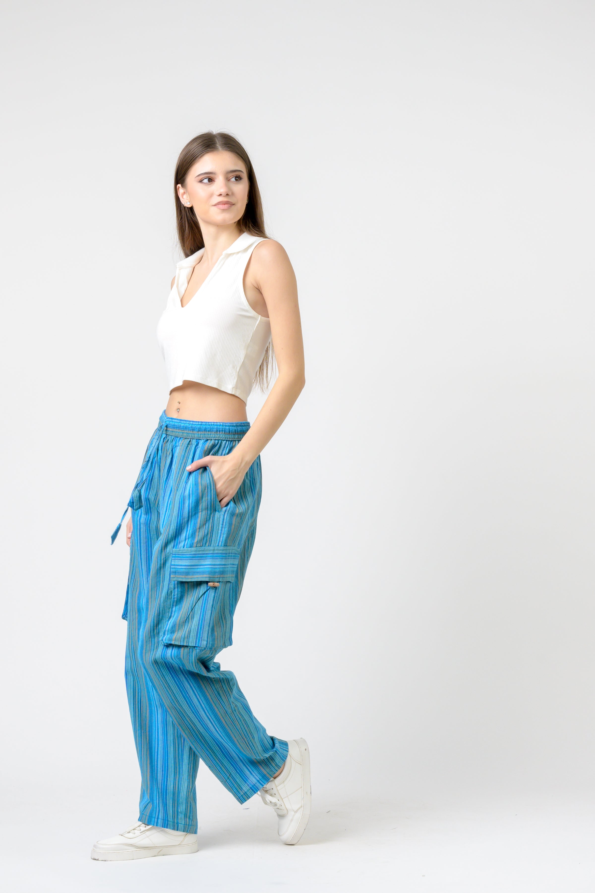 Rhea Striped Cargo Pants