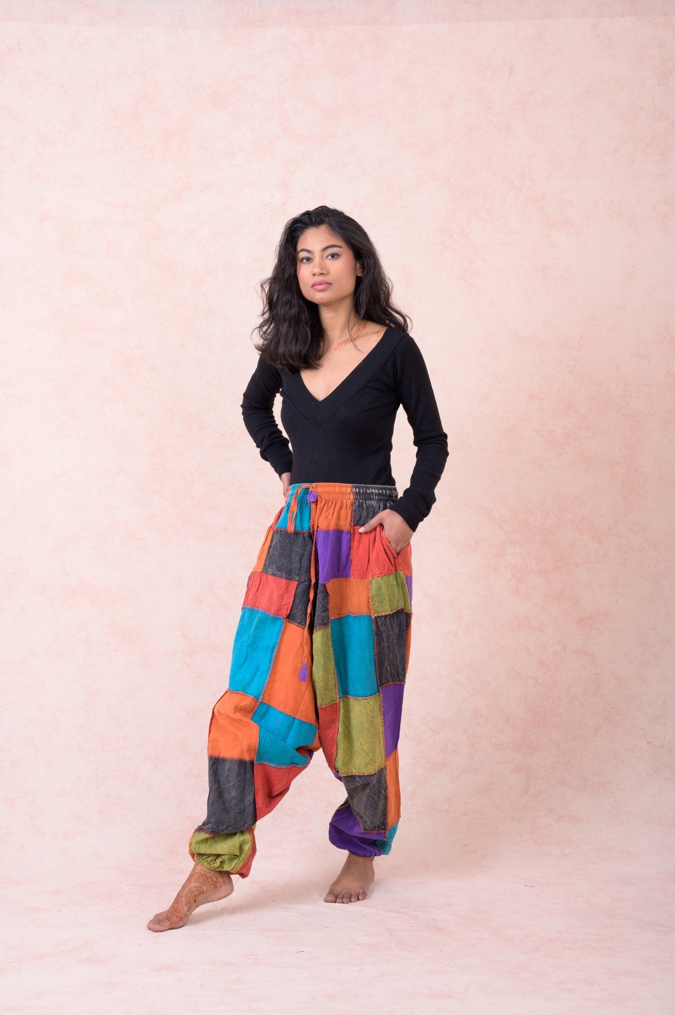 Rhea Tie Waist Pants Multicolor / Large