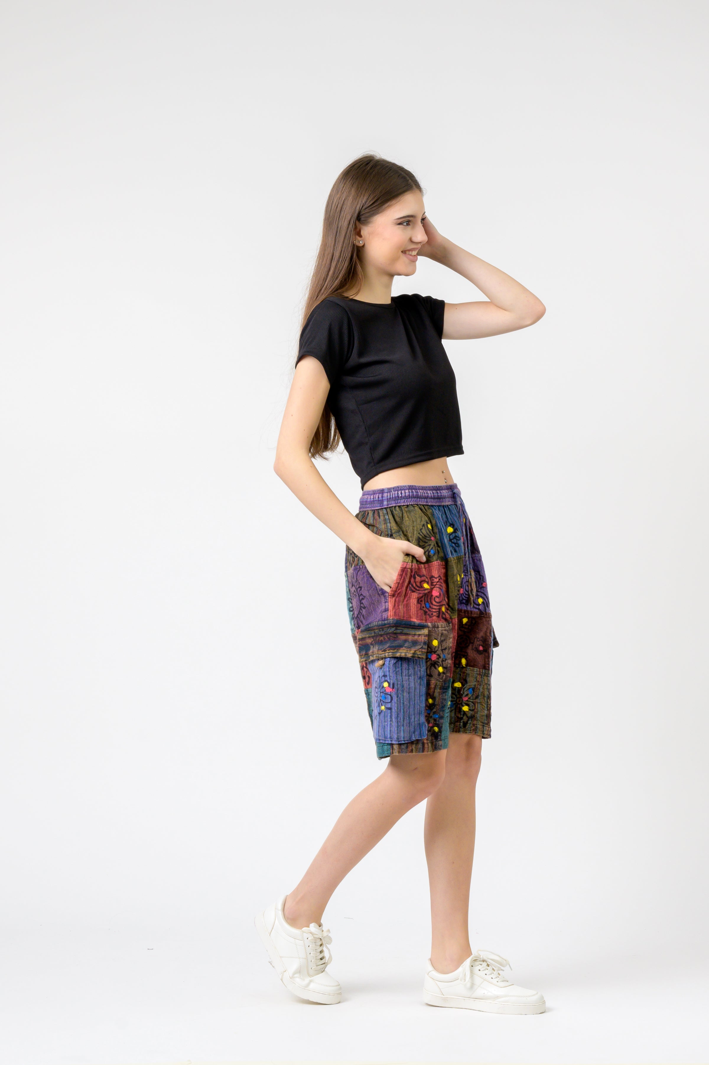 Rhea Mixed Tie-Waist Straight Pants