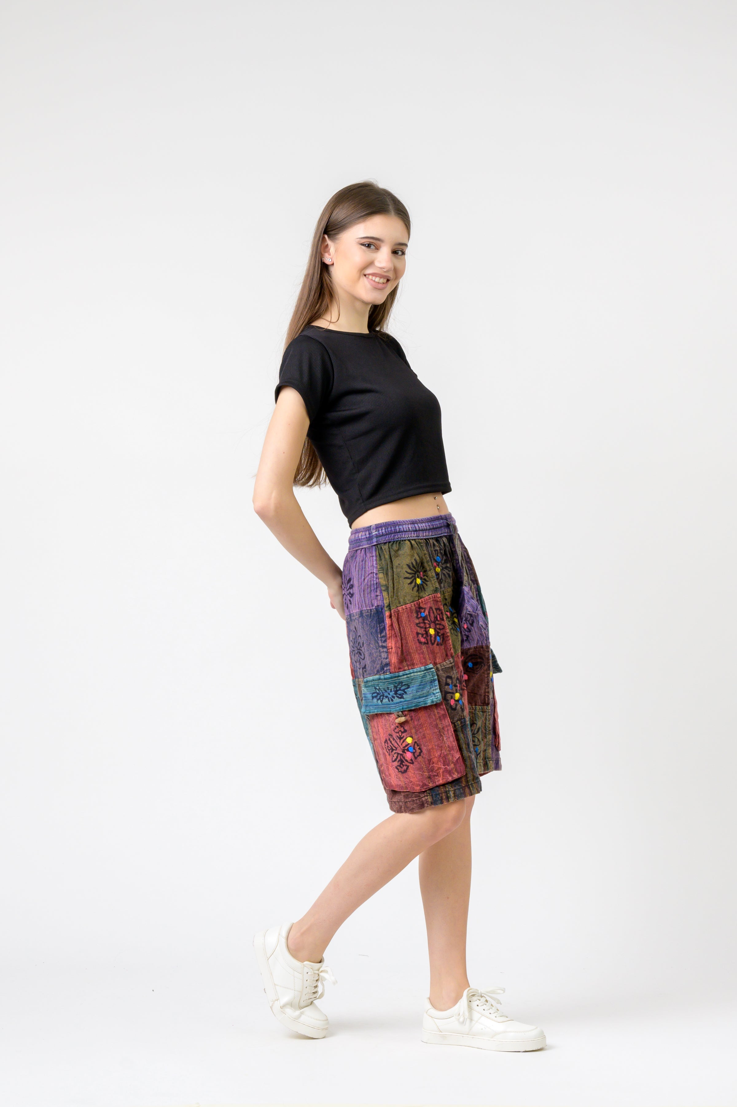 Rhea Mixed Tie-Waist Straight Pants