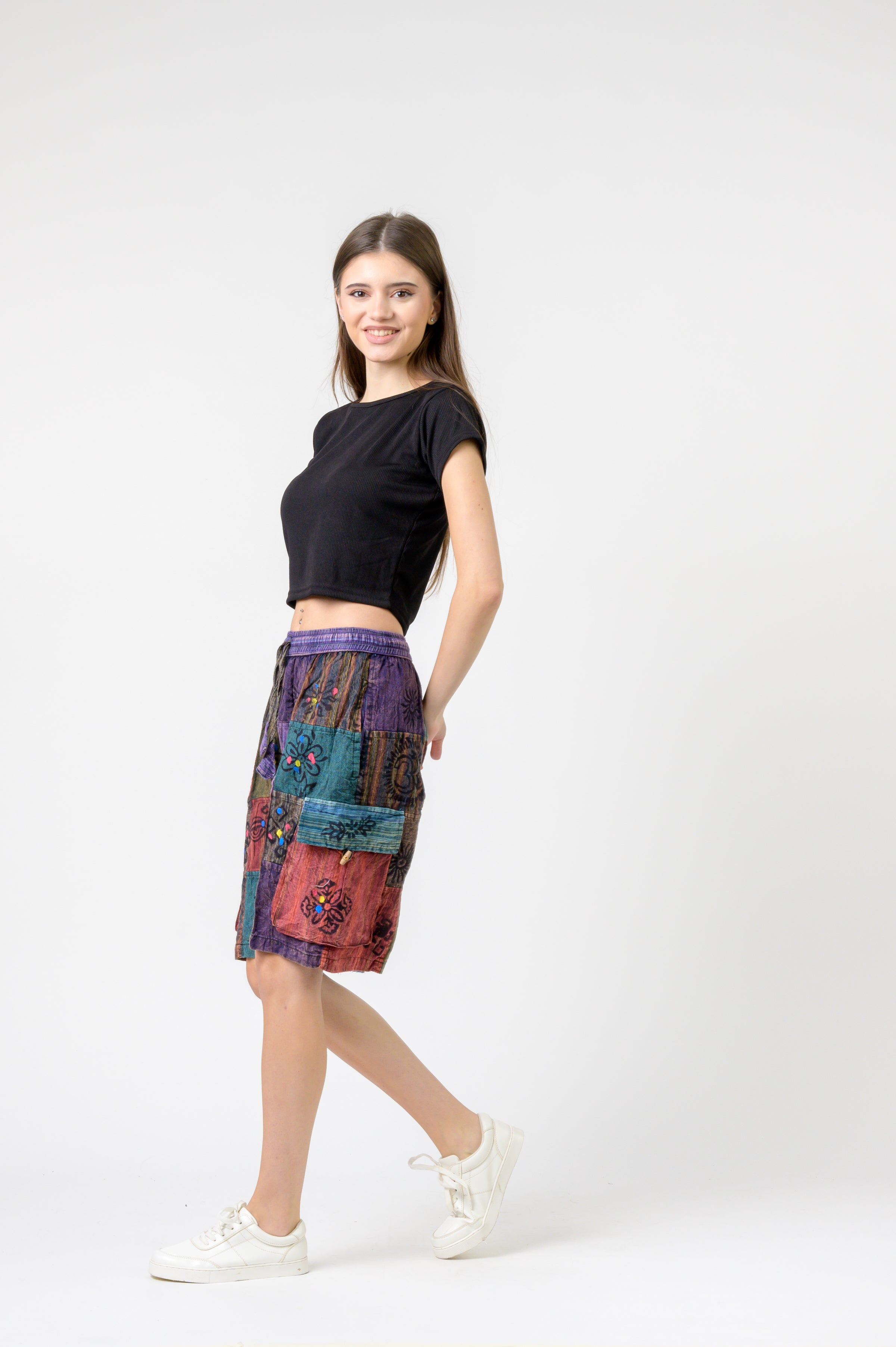 Rhea Mixed Tie-Waist Straight Pants