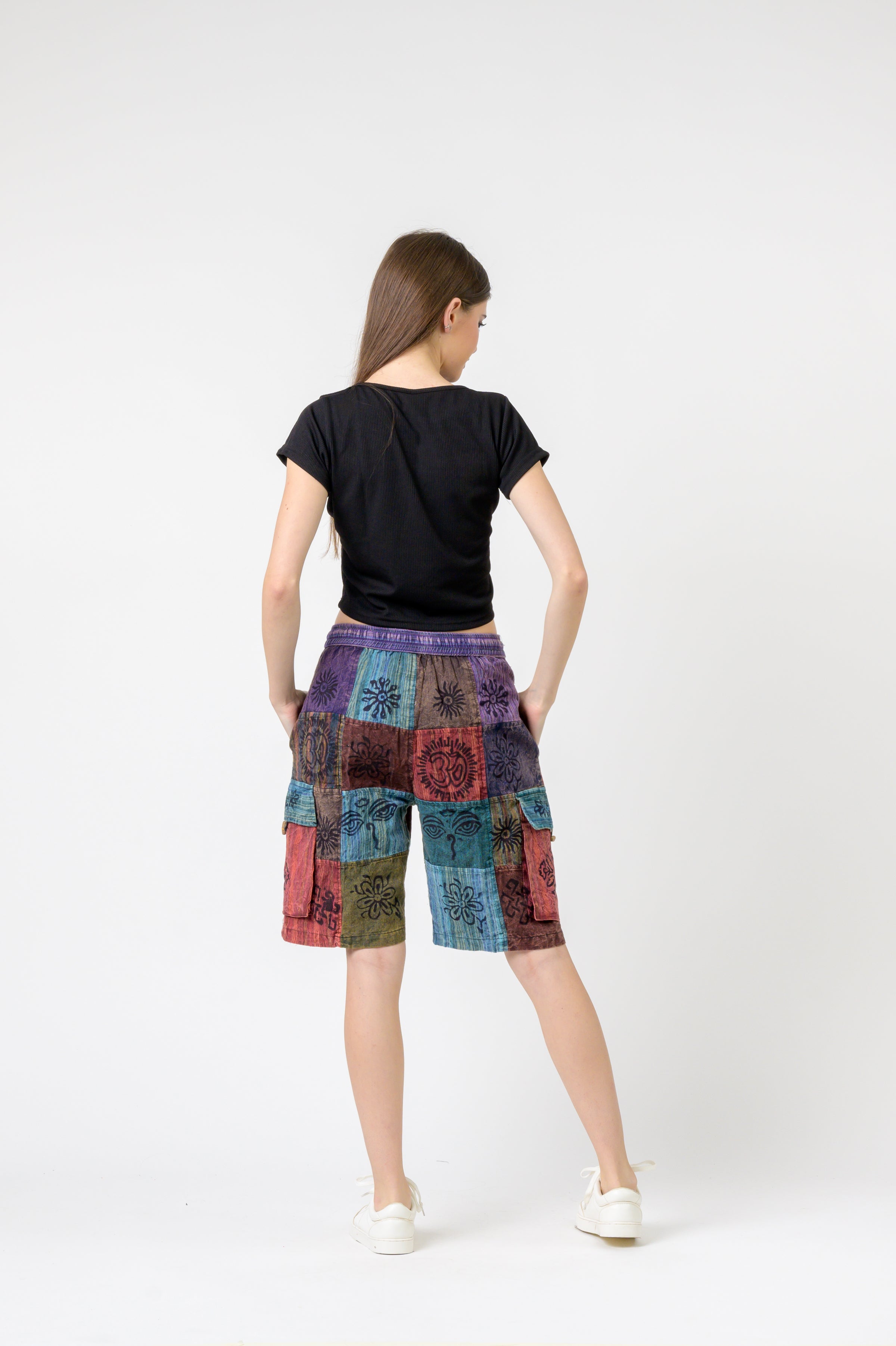 Rhea Mixed Tie-Waist Straight Pants