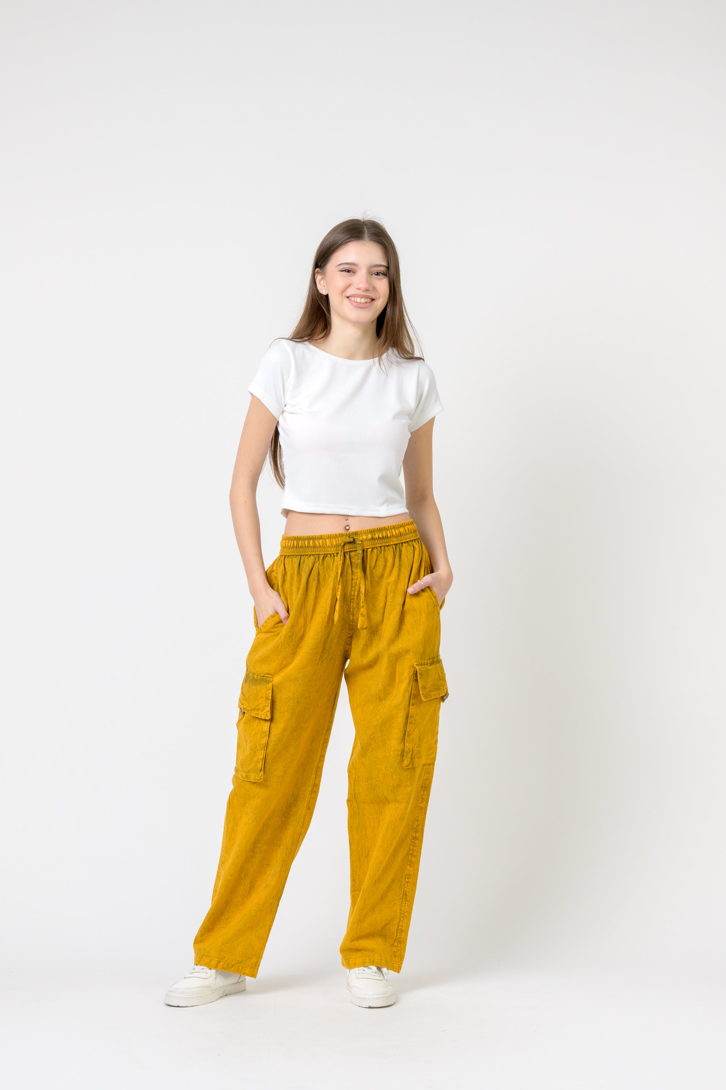 Rhea Solid Cargo Trouser