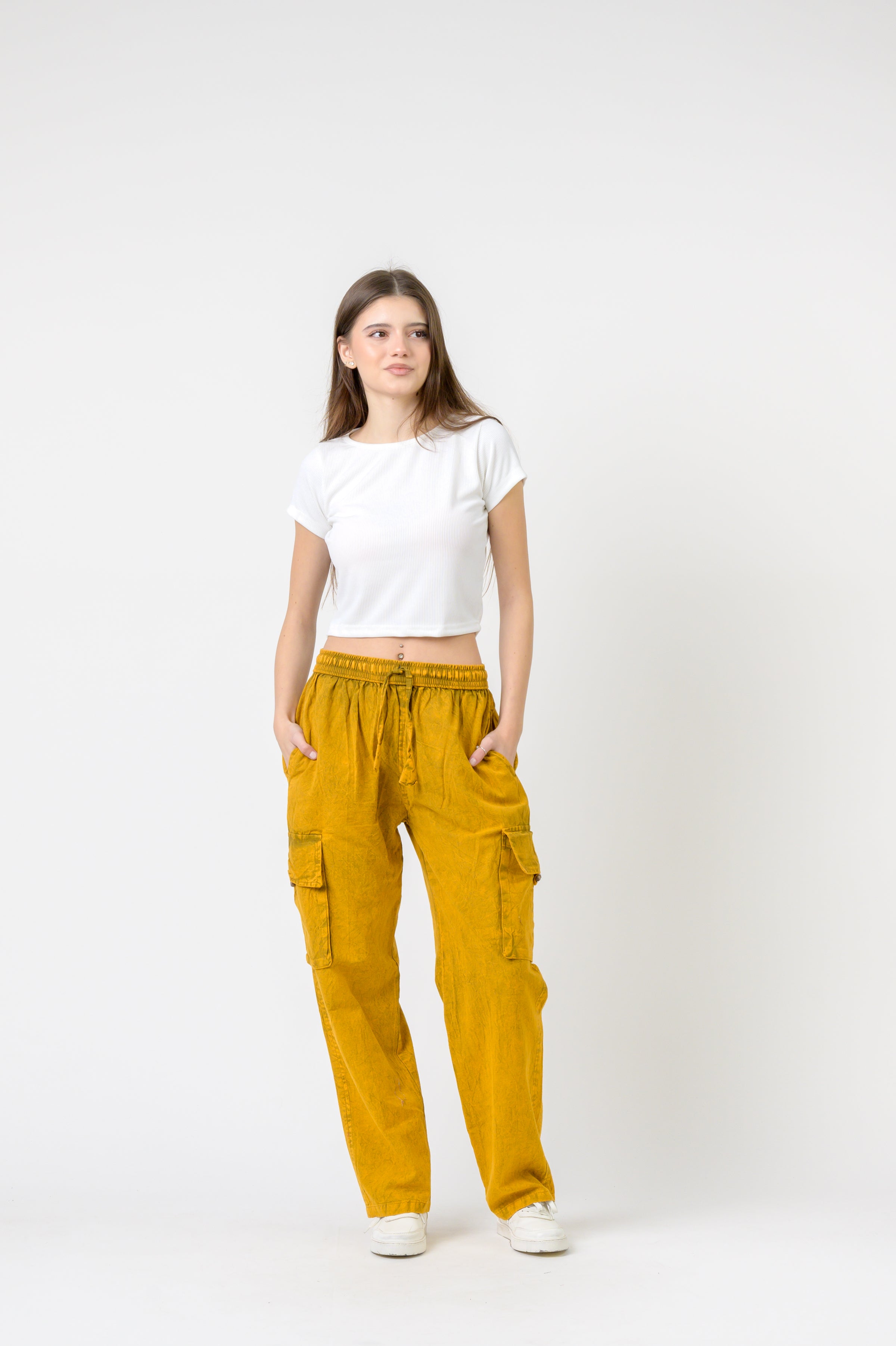Rhea Solid Cargo Trouser