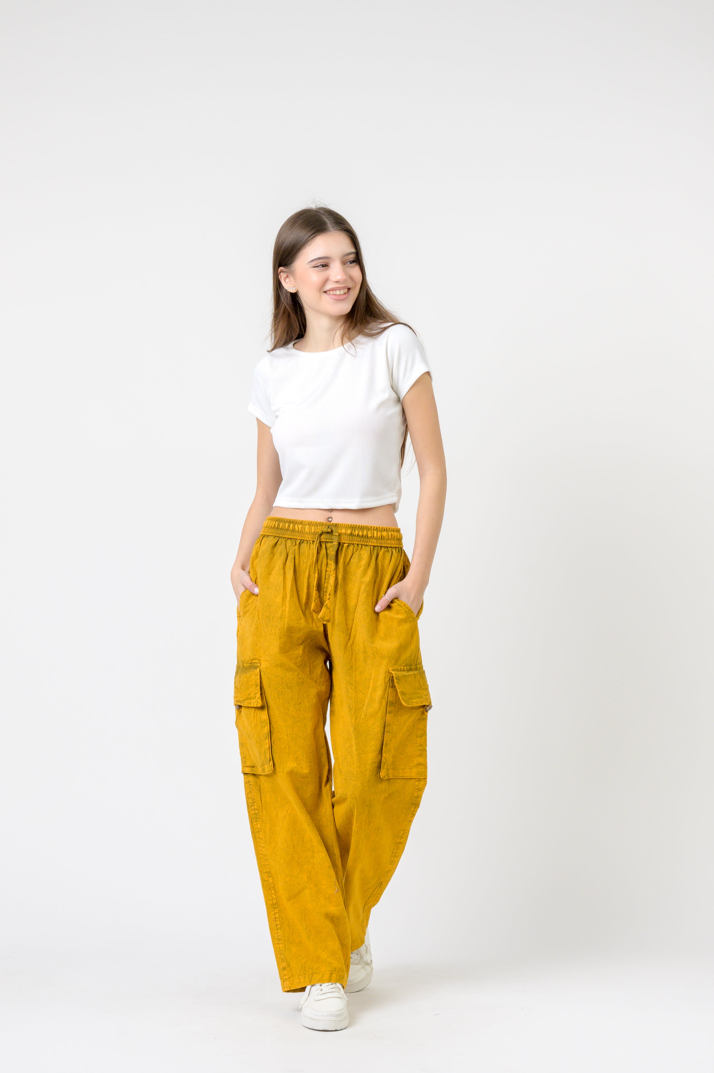 Rhea Solid Cargo Trouser