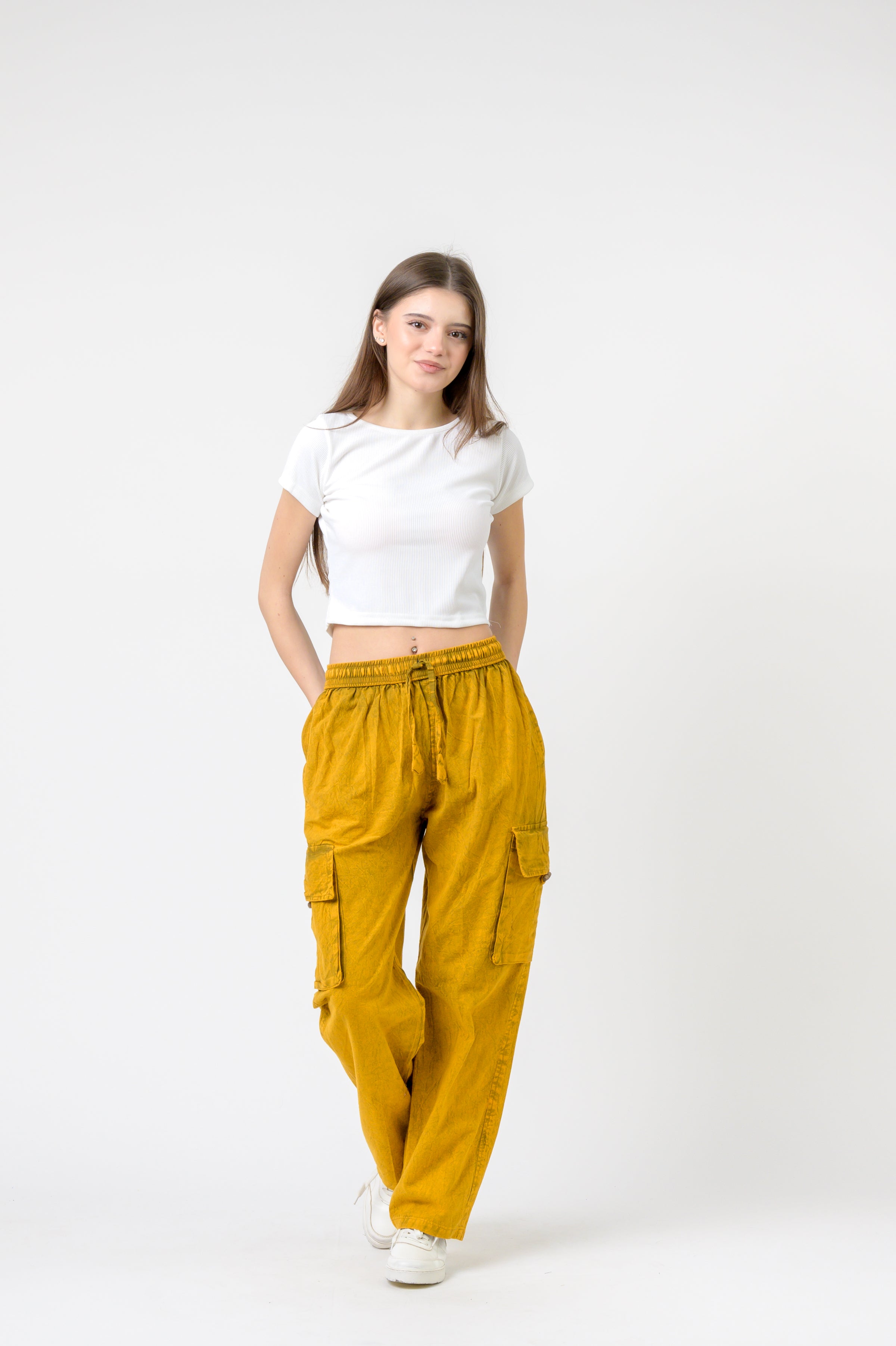 Rhea Solid Cargo Trouser