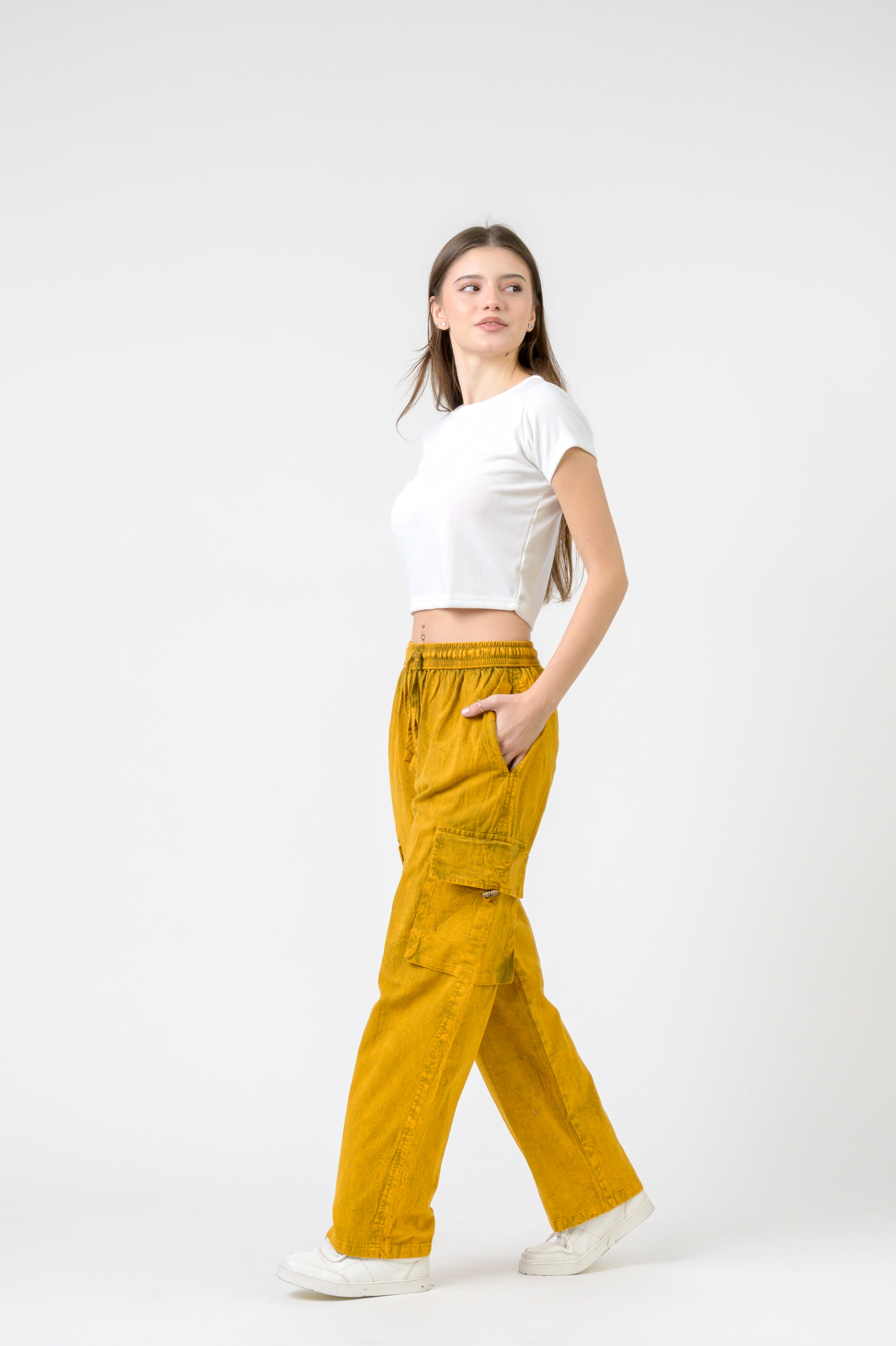 Rhea Solid Cargo Trouser