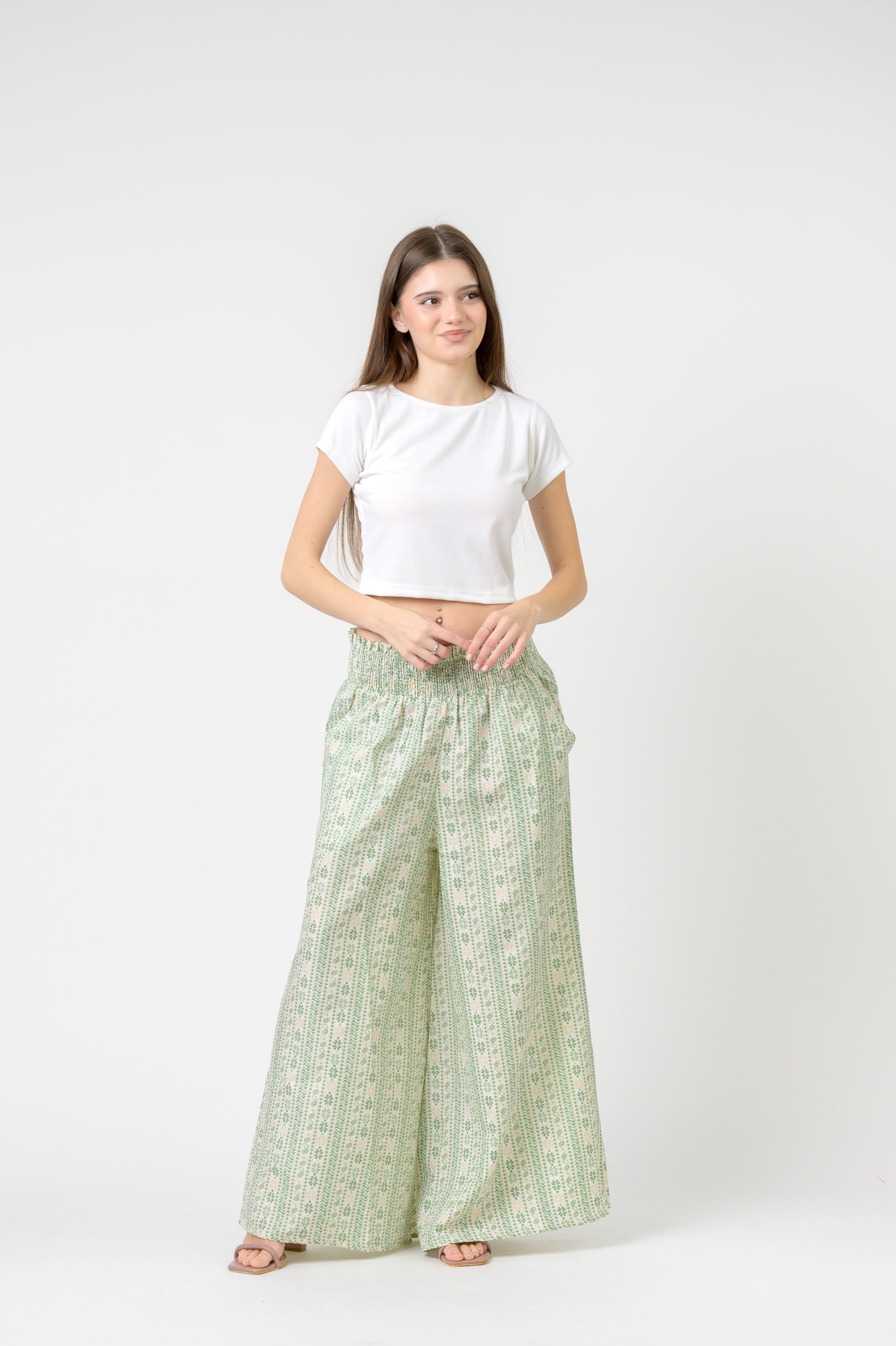 Rhea Flower Print Palmas Pants