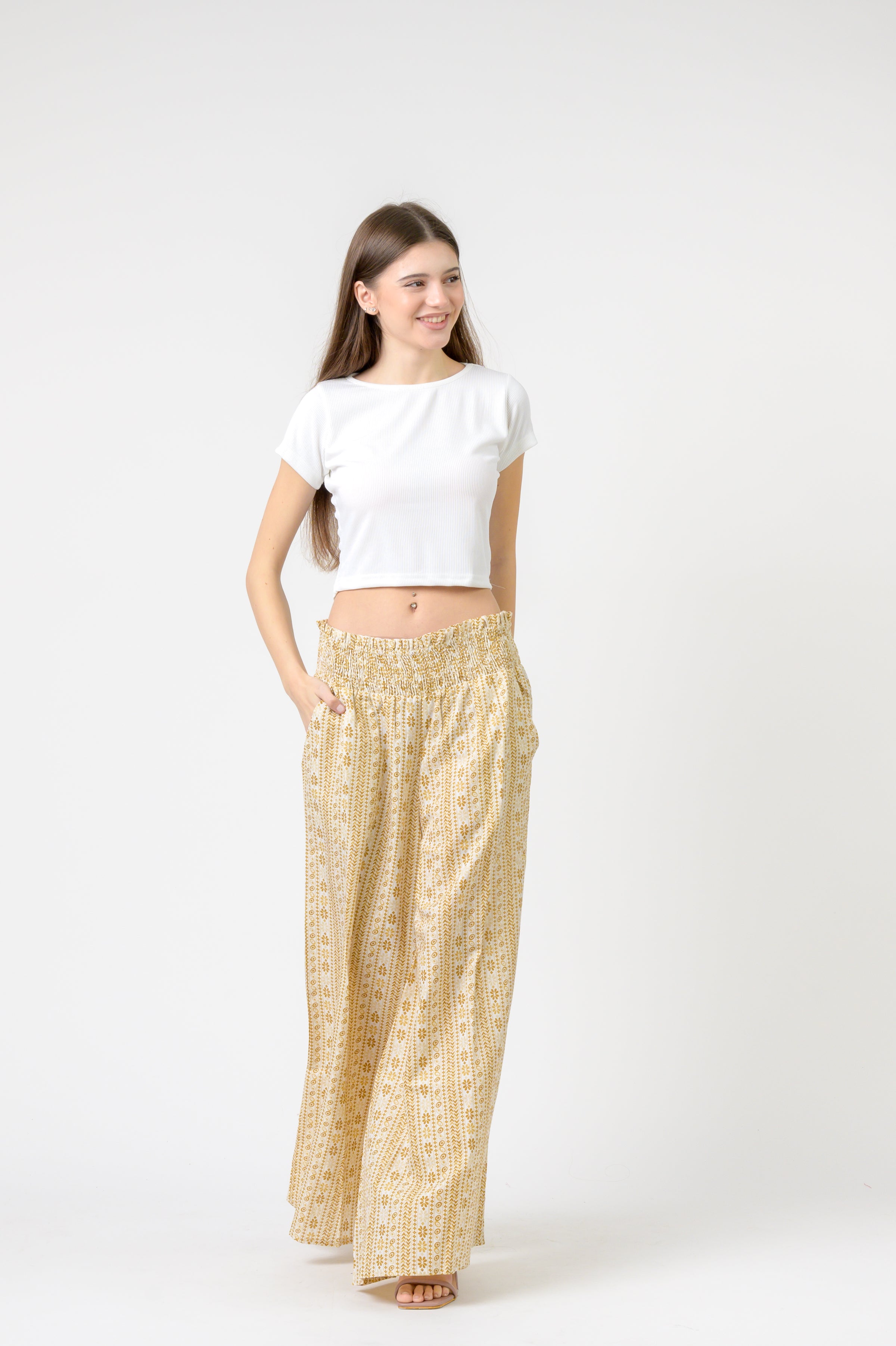 Rhea Flower Print Palmas Pants