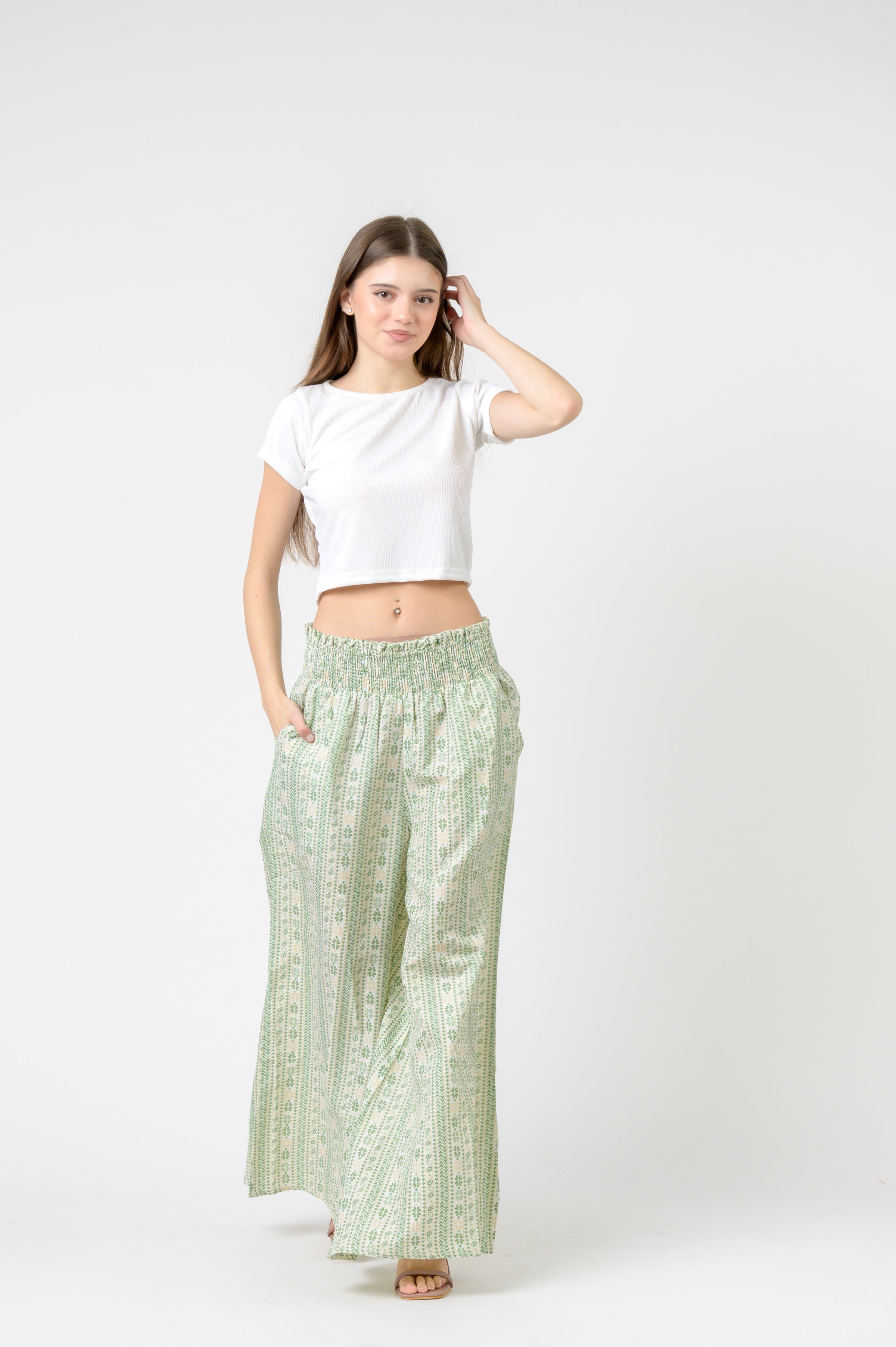 Rhea Flower Print Palmas Pants