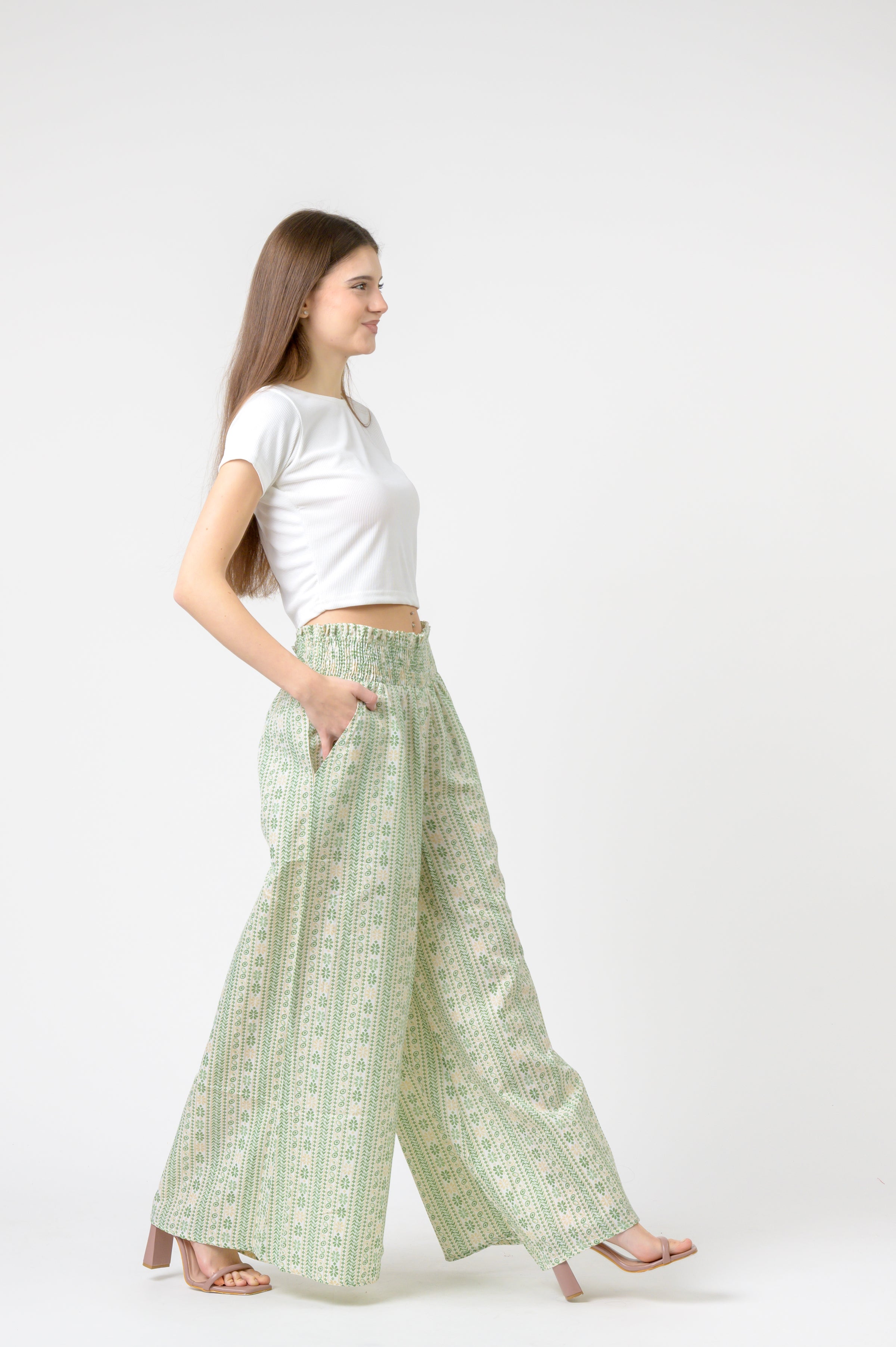 Rhea Flower Print Palmas Pants