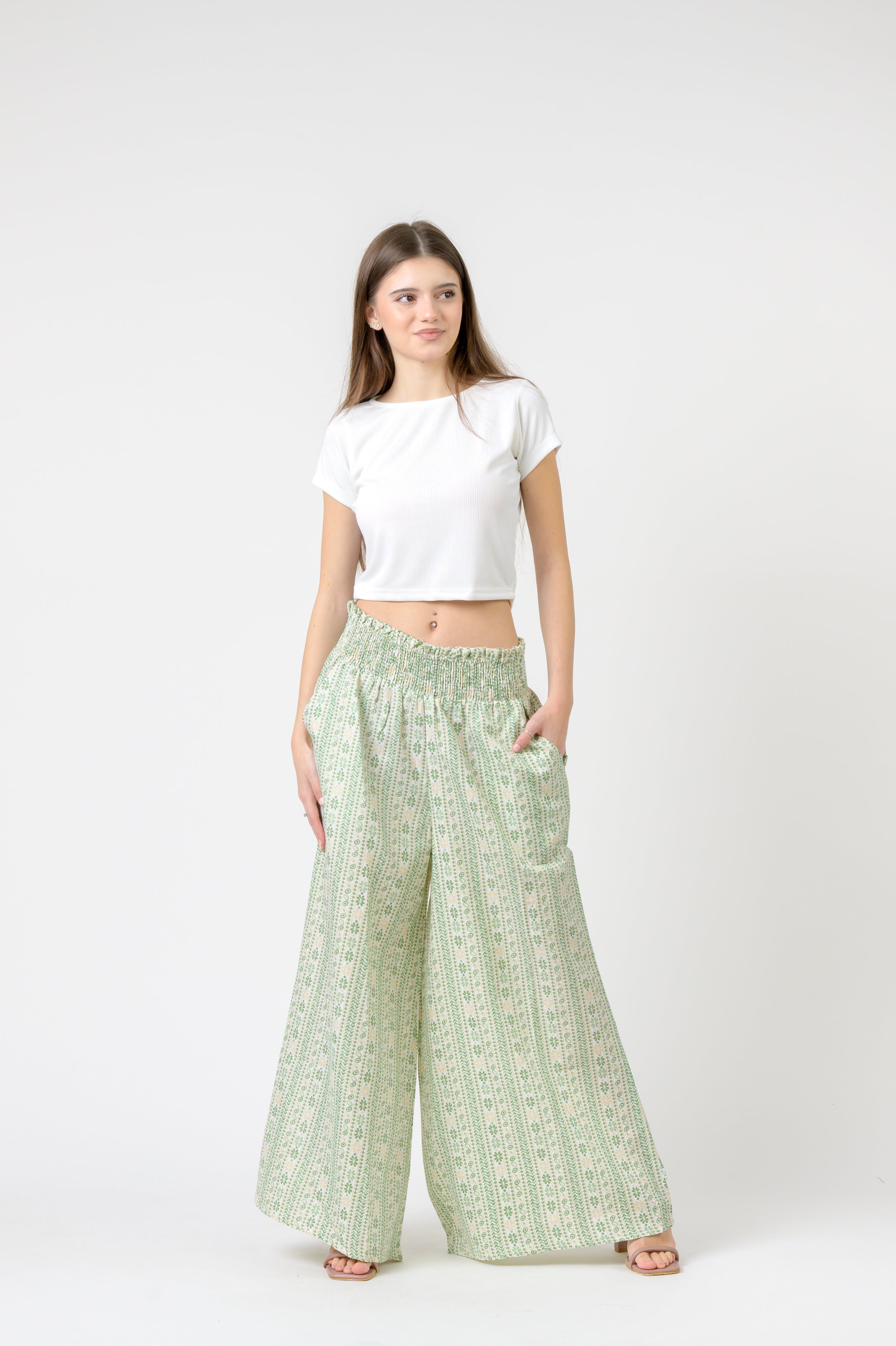 Rhea Flower Print Palmas Pants