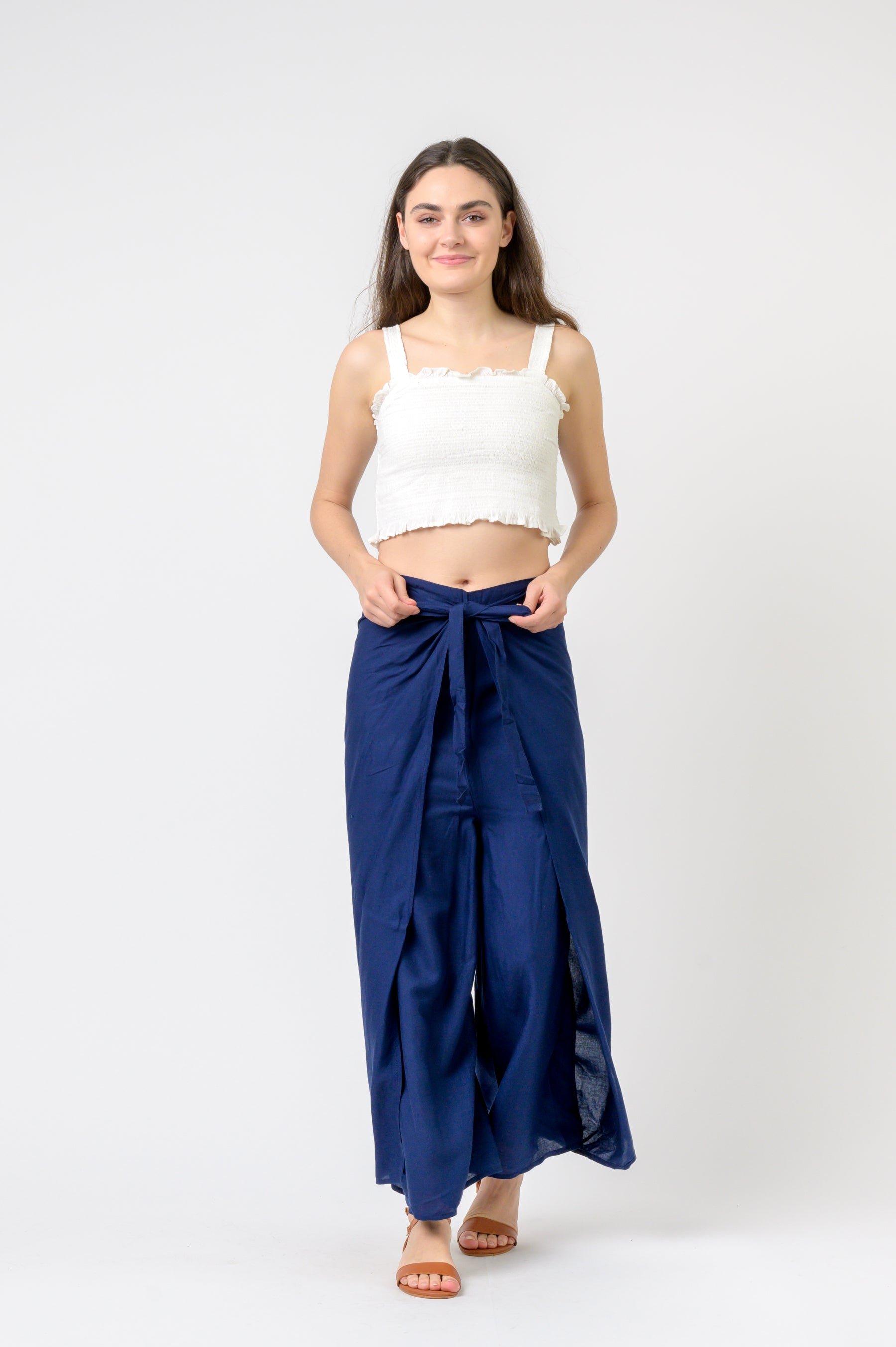 Rhea Plain Rayon Wrap Pants